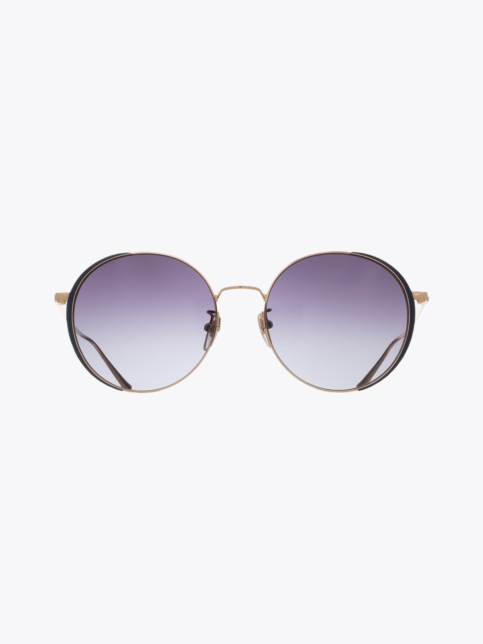 GUCCI EYEWEAR GG0401SK Blue Navy/Gold Round Sunglasses - APODEP.com