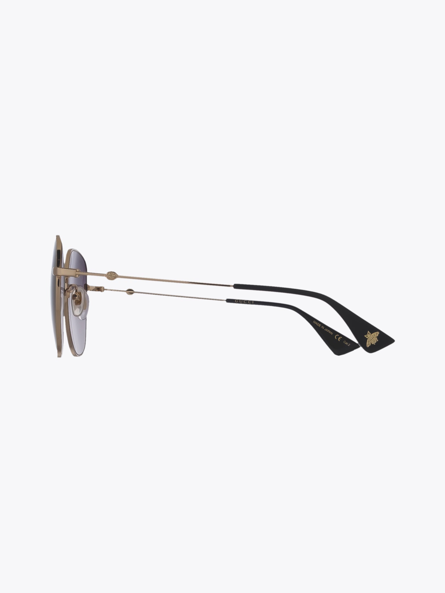 GUCCI EYEWEAR GG0415SK Black/Gold Round Sunglasses - APODEP.com