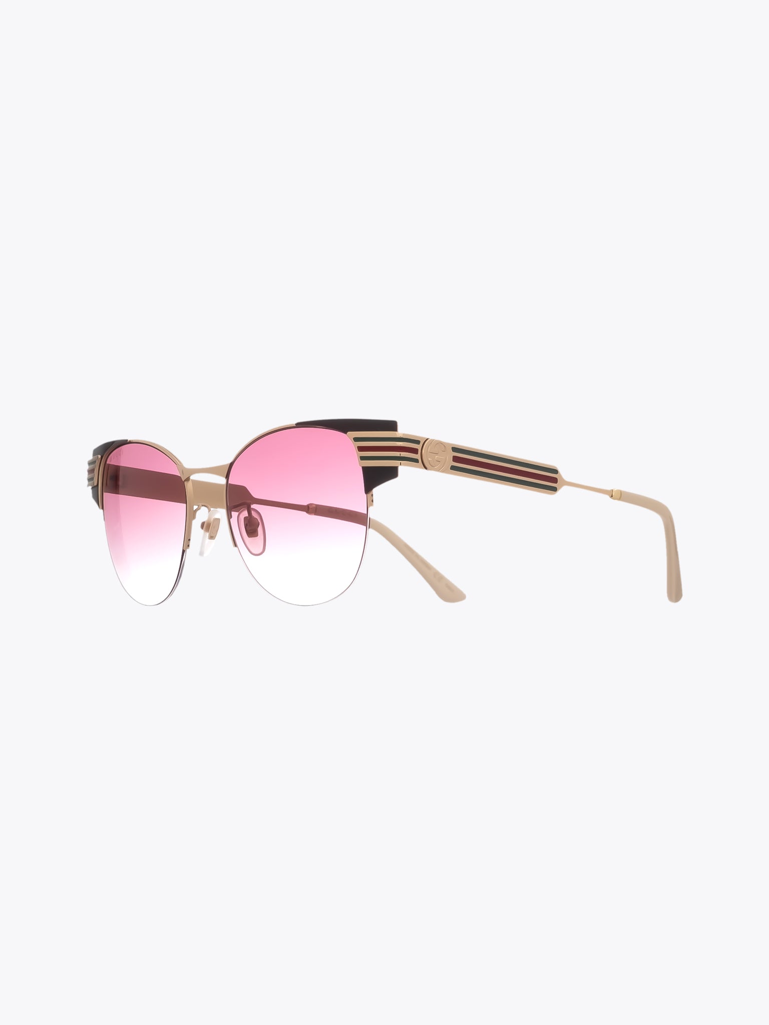 GUCCI EYEWEAR GG0521S Brown/Gold Cat-Eye Sunglasses - APODEP.com