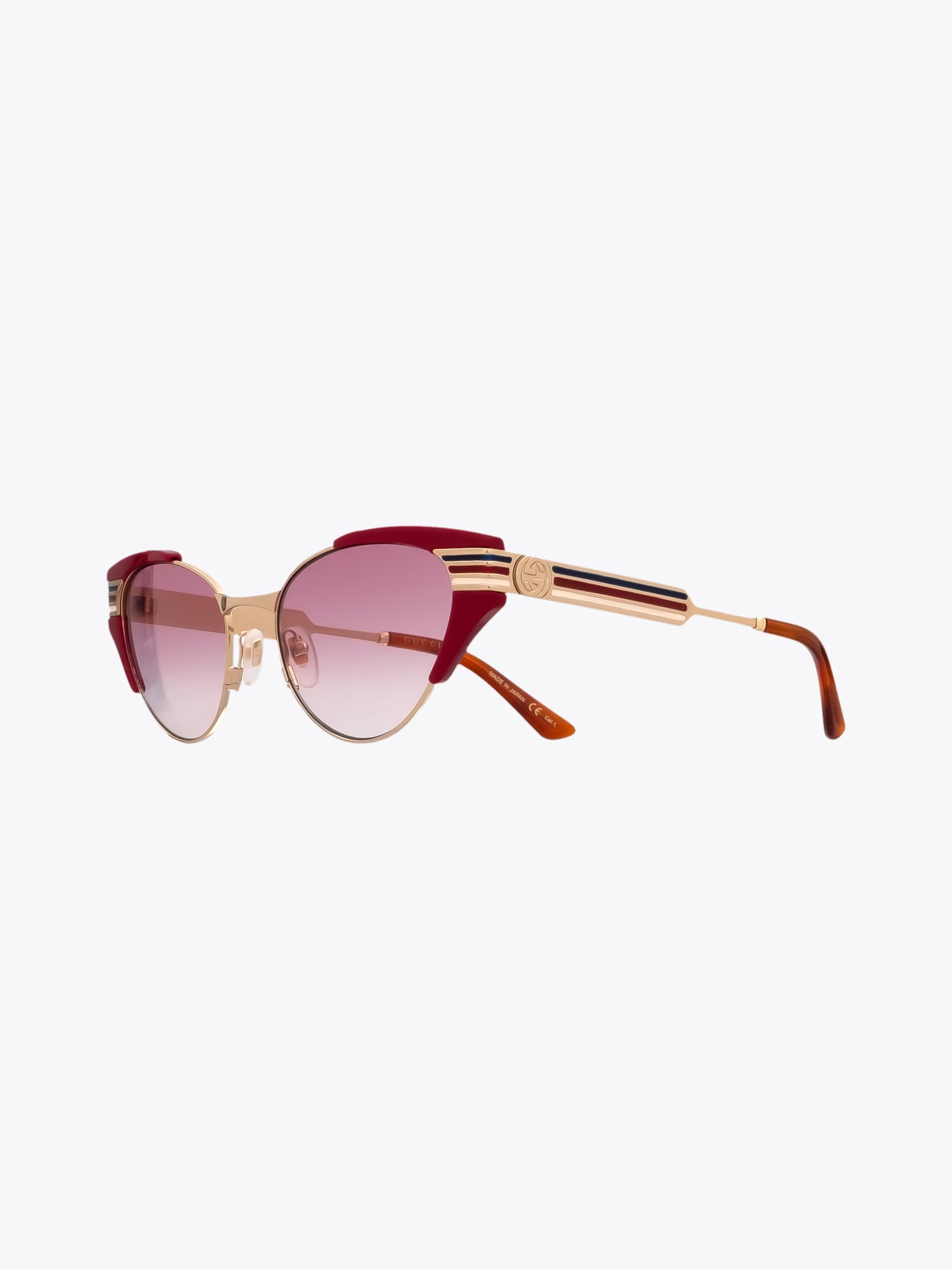 GUCCI EYEWEAR GG0522S Red/Gold Cat-Eye Sunglasses - APODEP.com