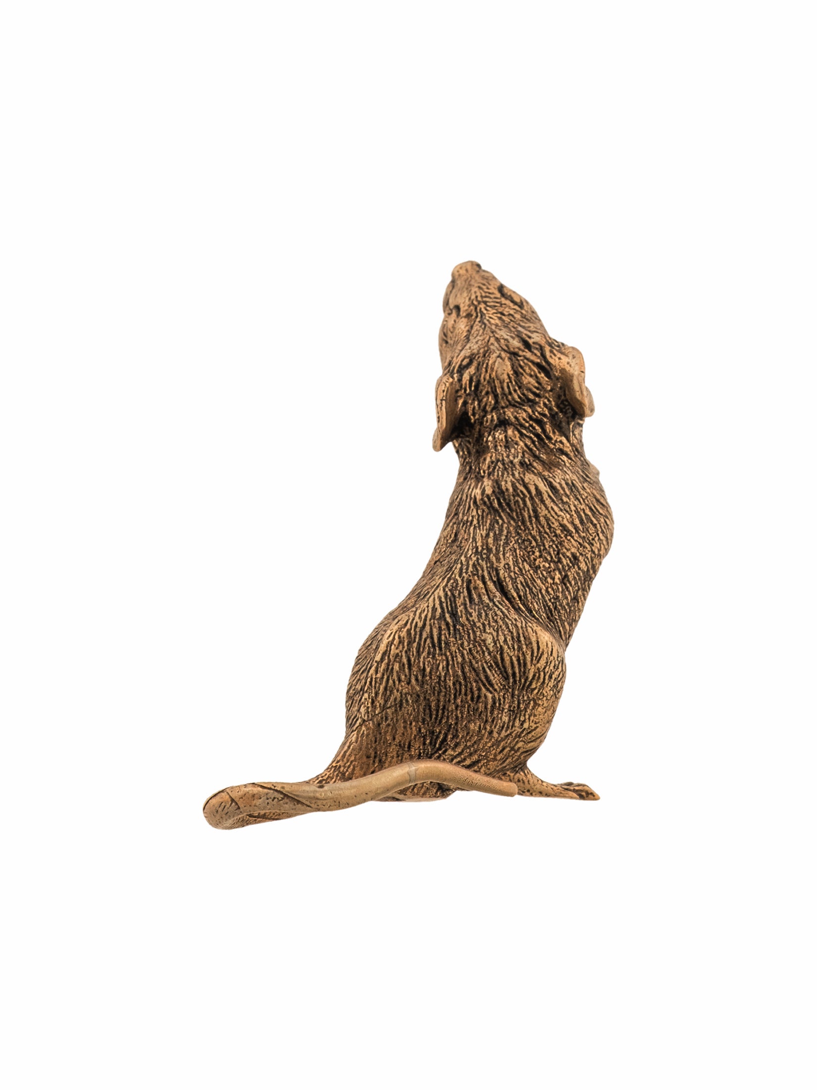 Goti Lucky Mouse Figurine Brass Back View