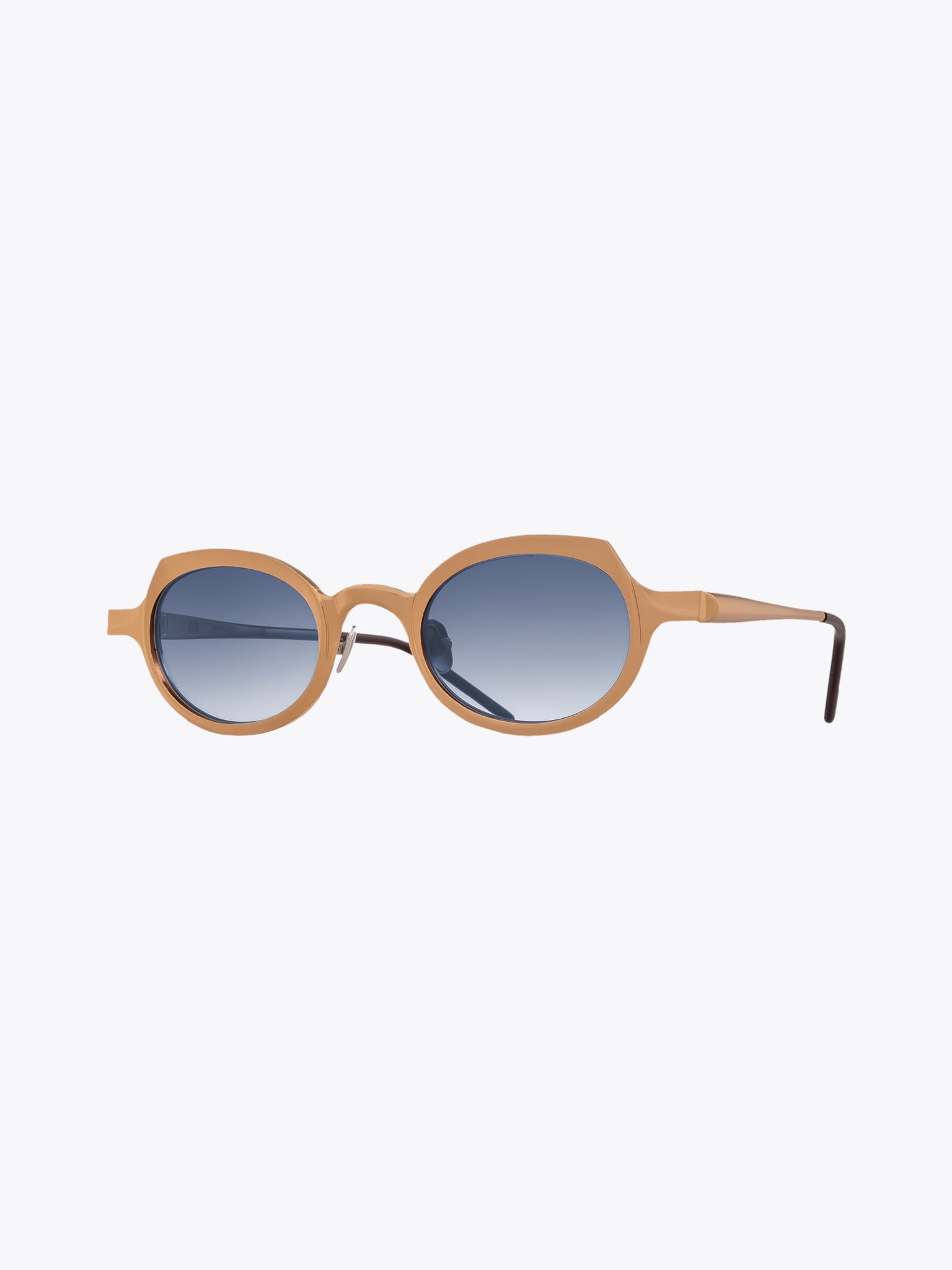 Rigards Metalloid Gold Matte Sunglasses (RG0090AL)—Three-quarter View