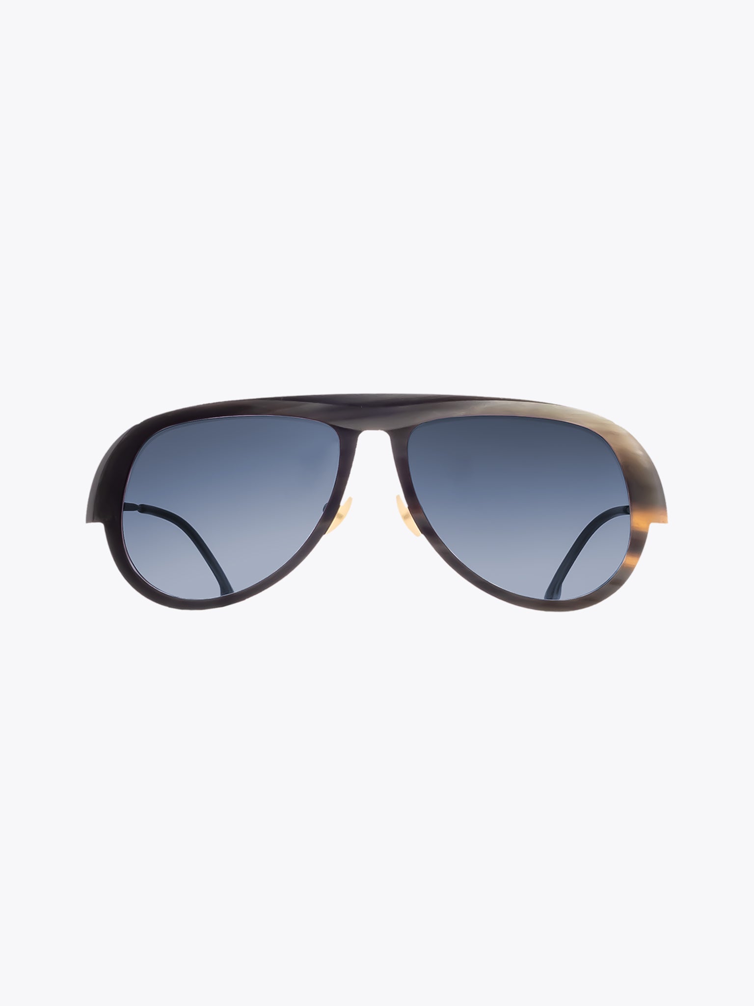 Rigards Genuine Horn Black/White Sunglasses (RG0099)—Front View