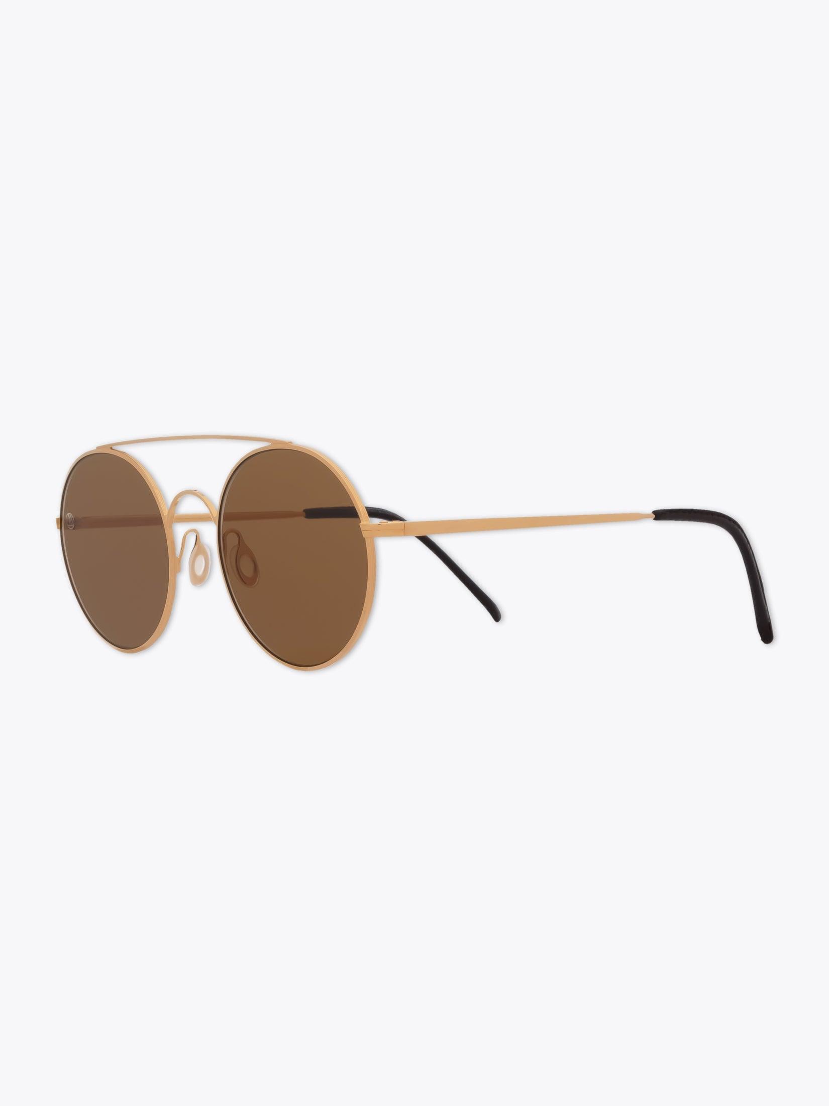 8000 Eyewear 8M6 14K Gold-Plated Round Sunglasses - APODEP.com