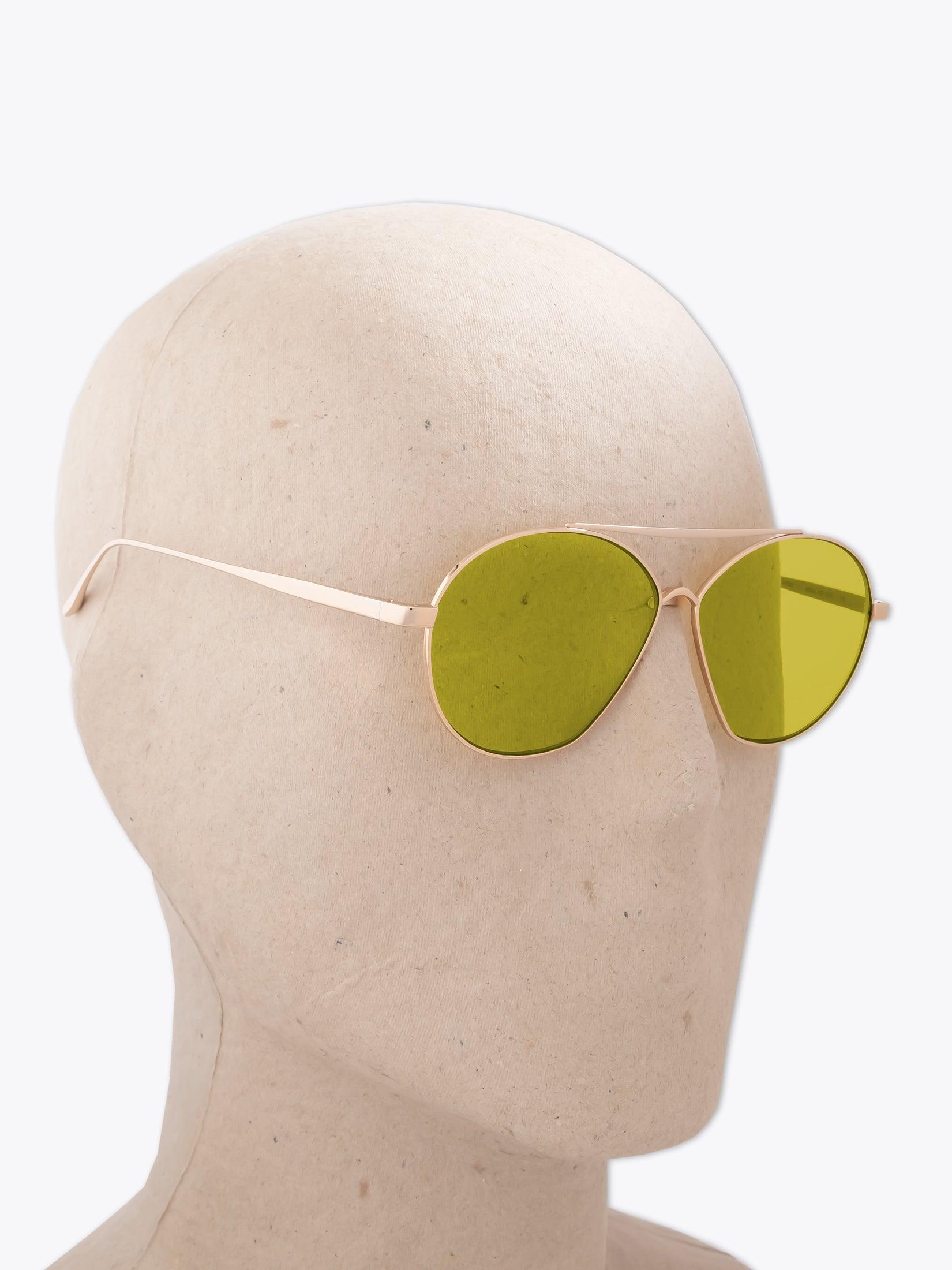 8000 Eyewear 8M7 Gold-Tone Pilot Sunglasses - APODEP.com