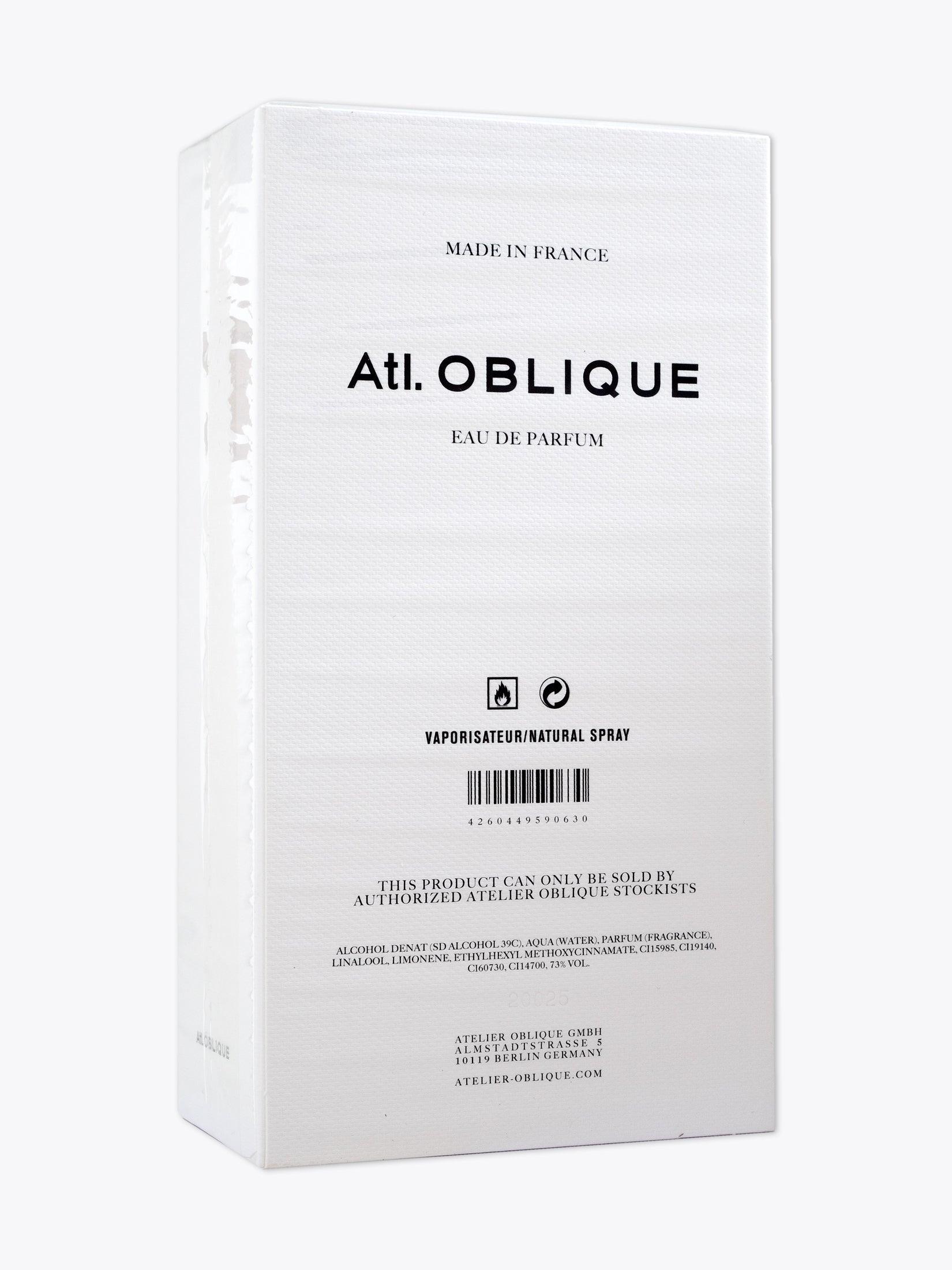 Atl. OBLIQUE Bohemian Woods — Eau de Parfum — 50ml White paper three-quarter back view