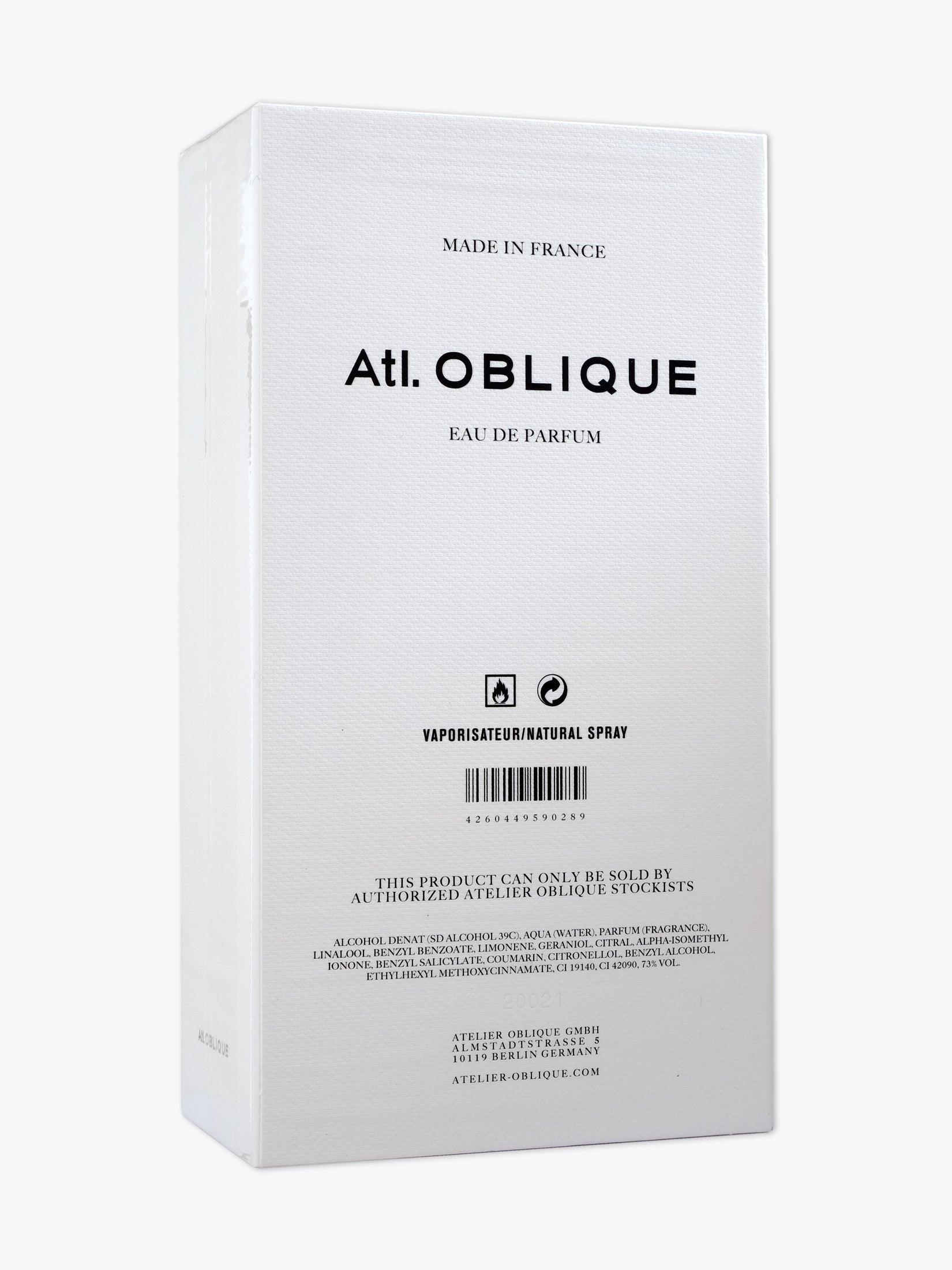 Atl. OBLIQUE Marble Sea — Eau de Parfum — 50ml White paper three-quarter back view