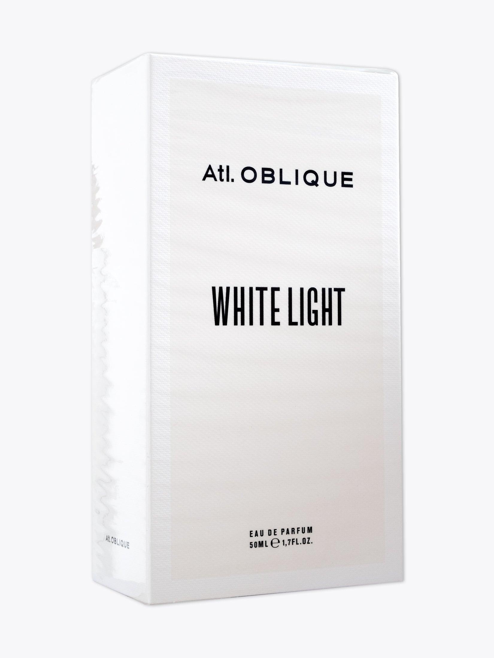 Atl. OBLIQUE White Light — Eau de Parfum — 50ml White paper three-quarter front view