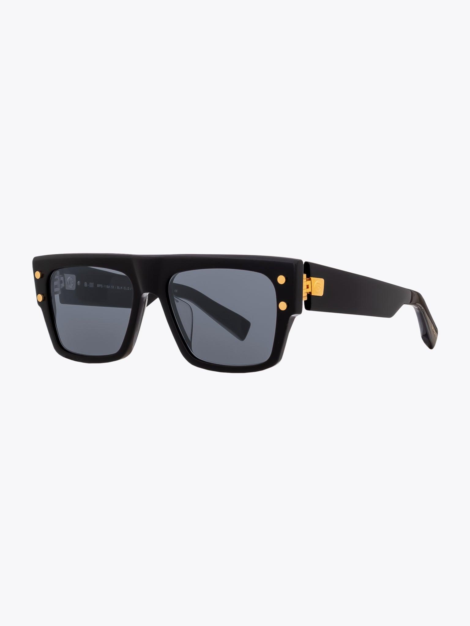 BALMAIN B-III — Sunglasses — Black three-quarter view