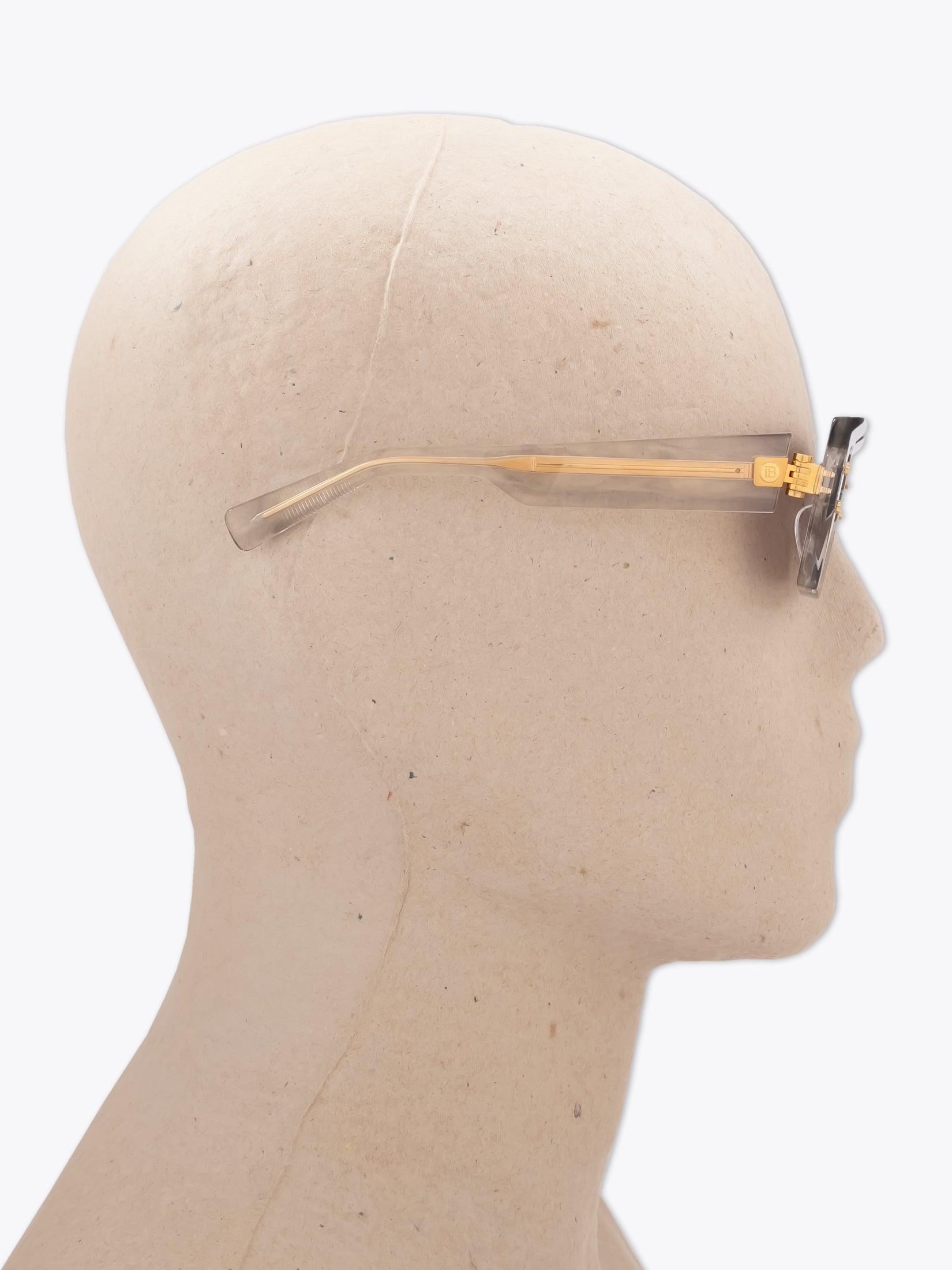 BALMAIN B-VI — Sunglasses — Grey Crystal worn on mannequin side view