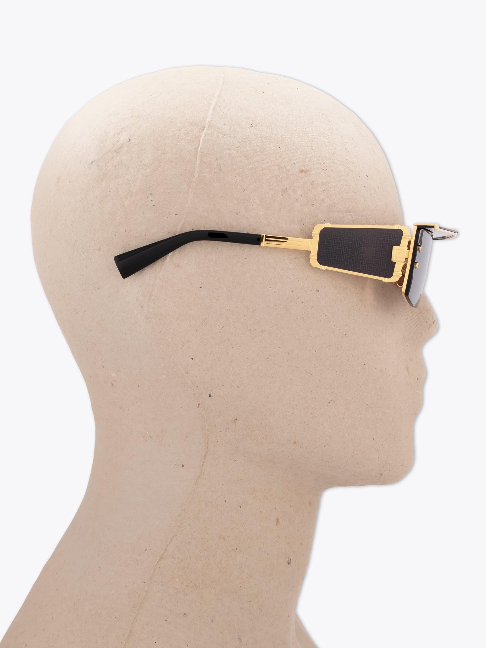 BALMAIN Wonder Boy III — Sunglasses — Gold / Black worn on mannequin side view