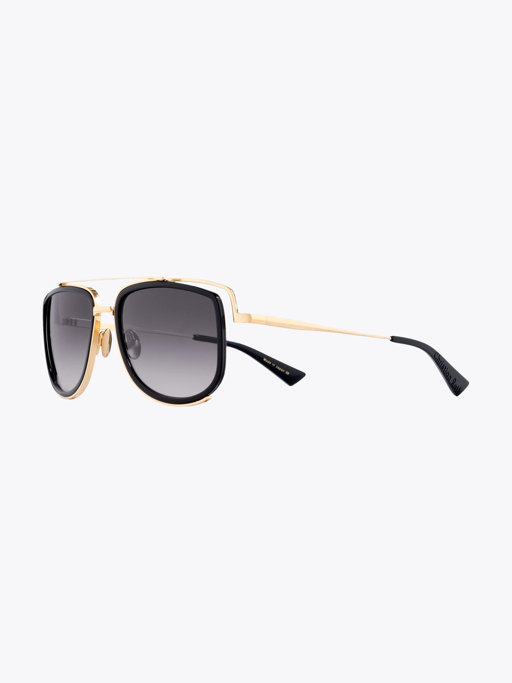 CHRISTIAN ROTH CR-100 Black/Gold Sunglasses - APODEP.com