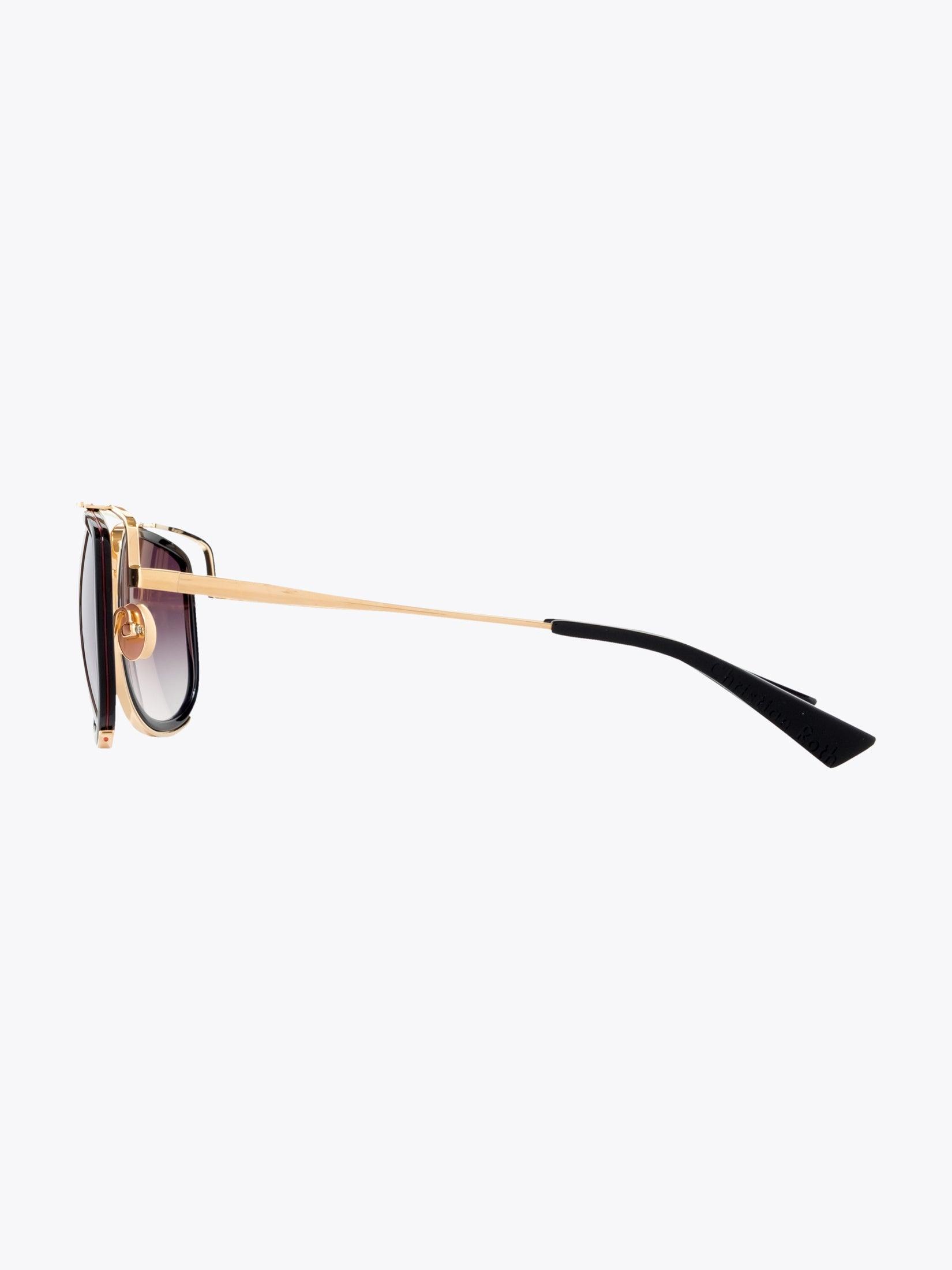 CHRISTIAN ROTH CR-100 Black/Gold Sunglasses - APODEP.com