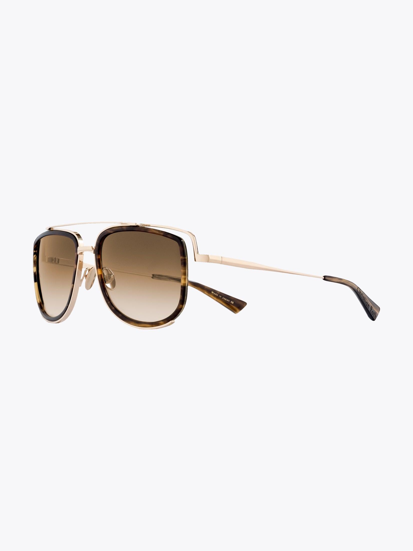 CHRISTIAN ROTH CR-100 Brown/Gold Sunglasses - APODEP.com