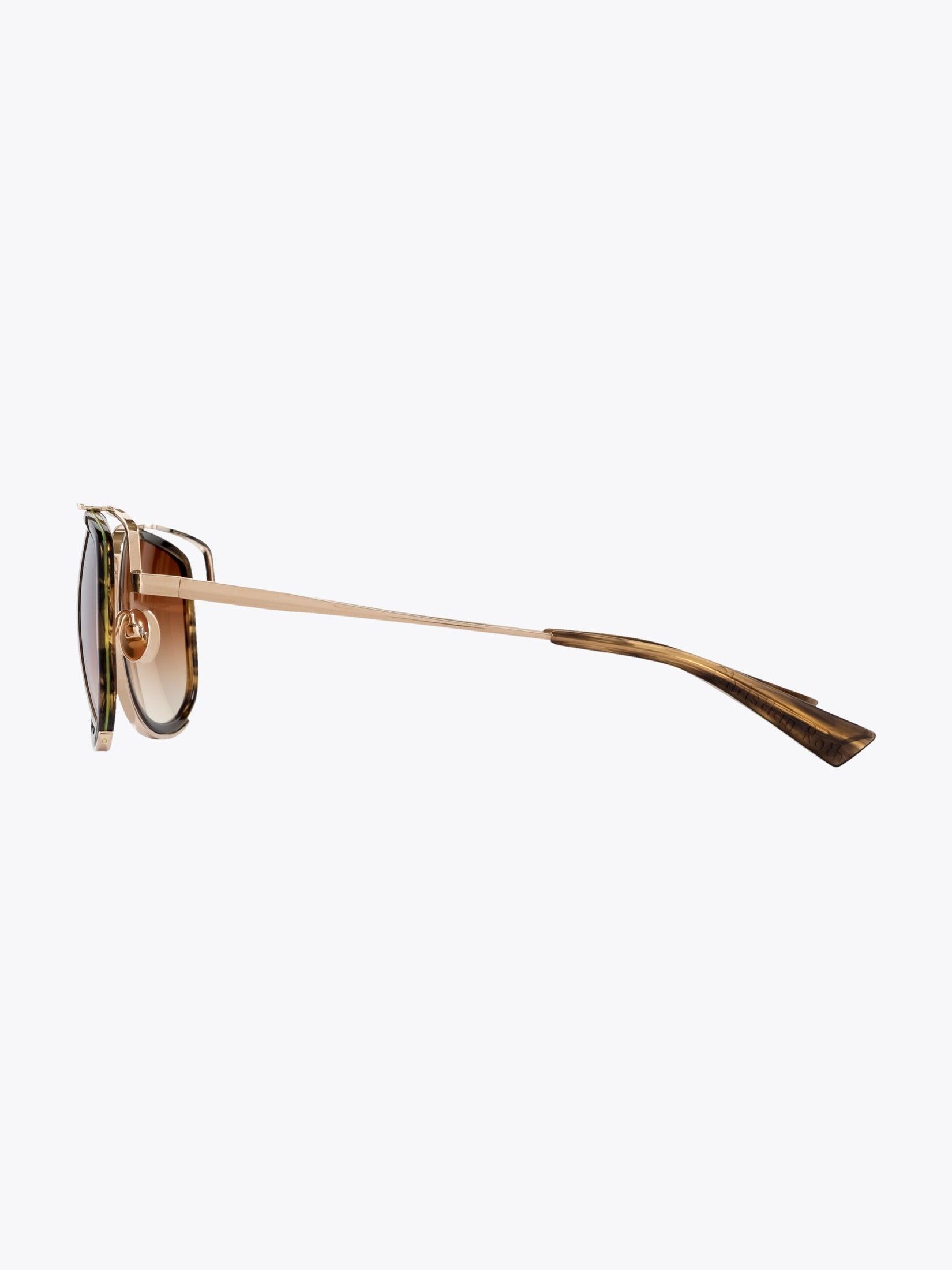 CHRISTIAN ROTH CR-100 Brown/Gold Sunglasses - APODEP.com