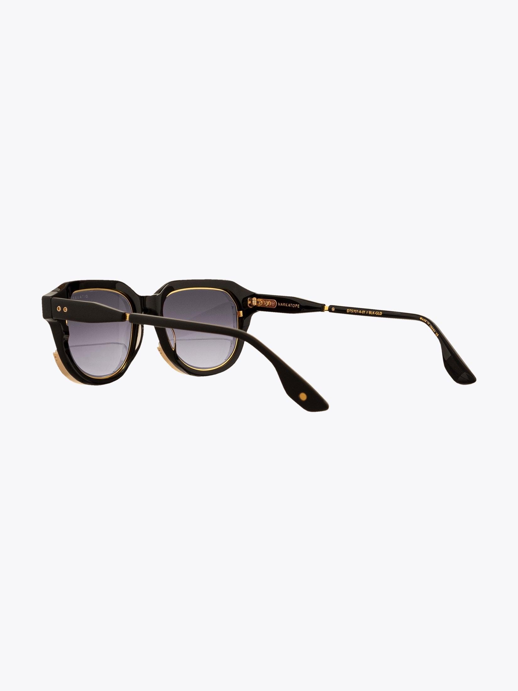 Dita Varkatope Black/Gold Sunglasses (DTS 707) — Three-quarter Back View