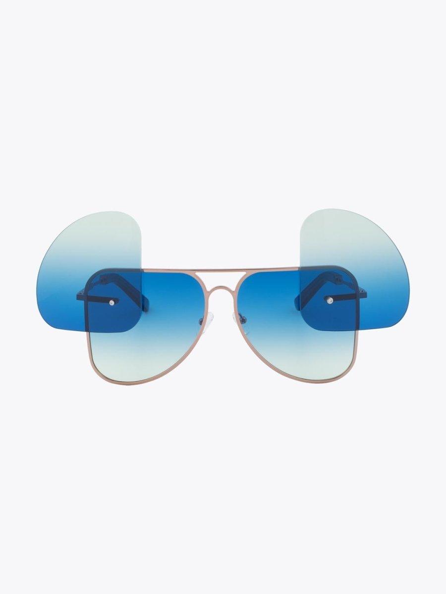 Fakbyfak X Manish Arora Gold/Blue/Blue Sunglasses - APODEP.com