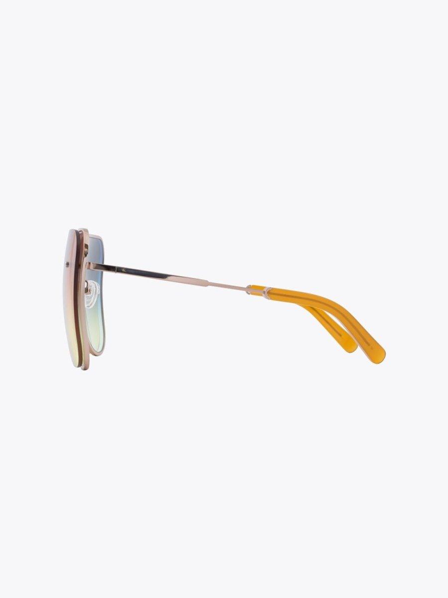 Fakbyfak X Manish Arora Gold/Blue/Brown Sunglasses - APODEP.com