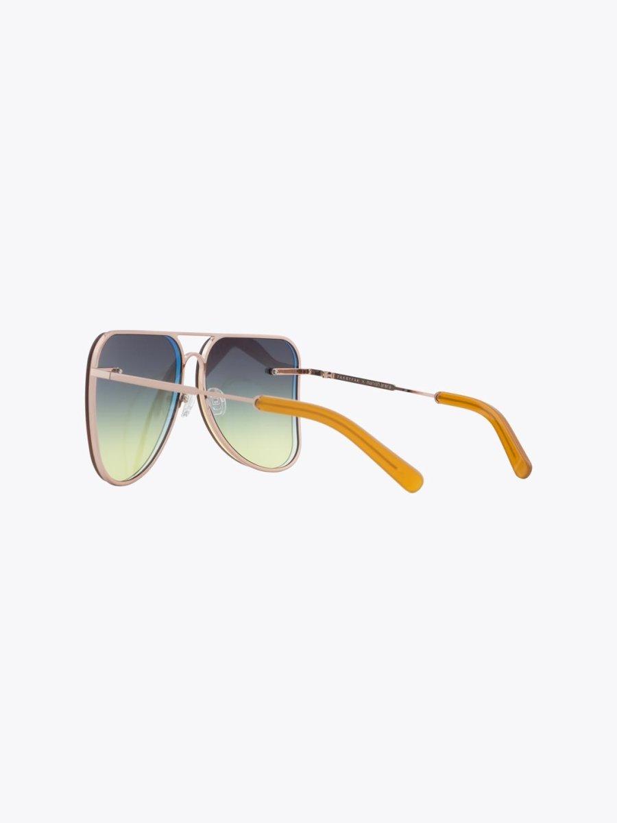 Fakbyfak X Manish Arora Gold/Blue/Brown Sunglasses - APODEP.com