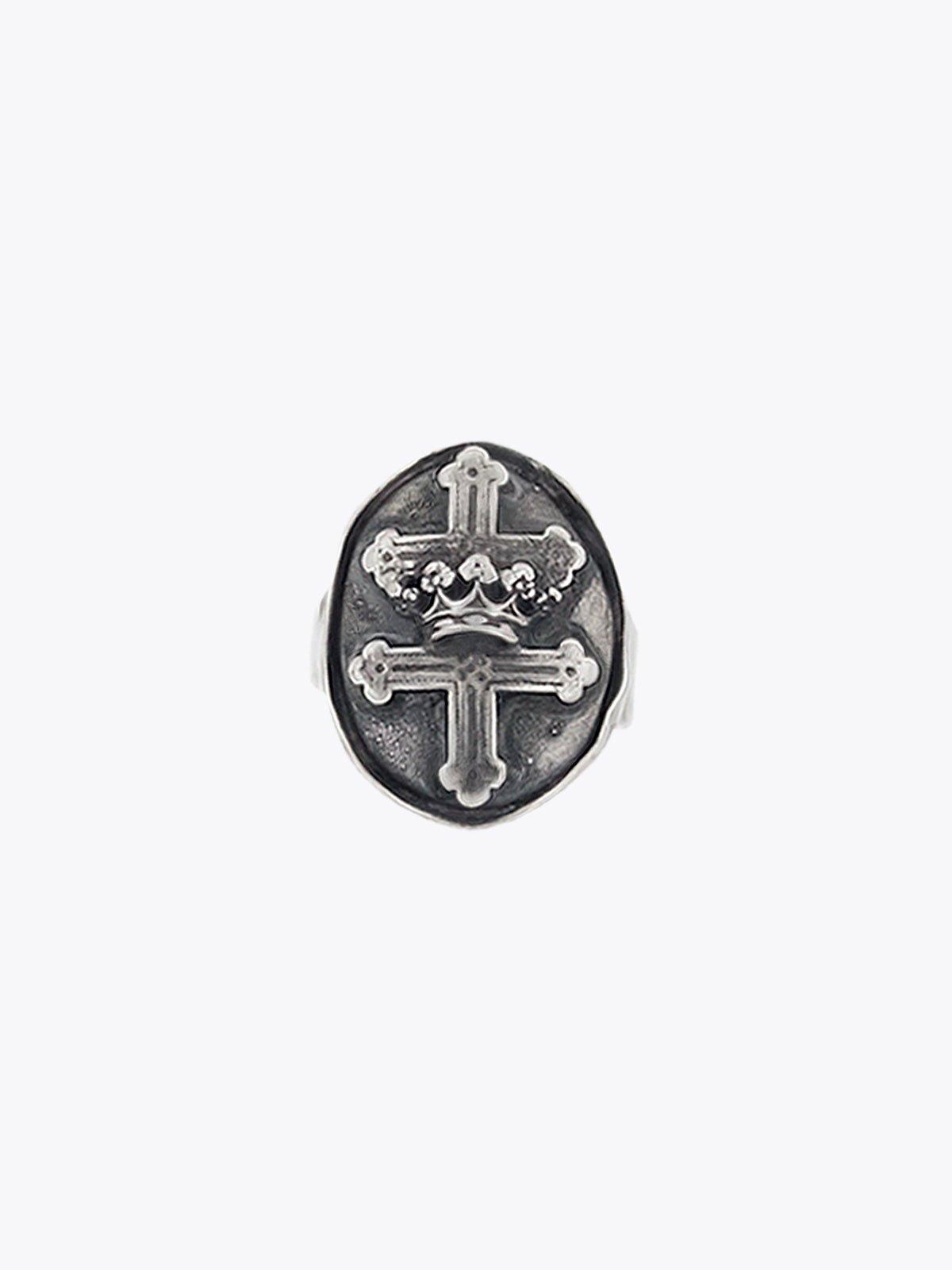 GOTI AN511 Oxidised Silver Signet Ring - APODEP.com