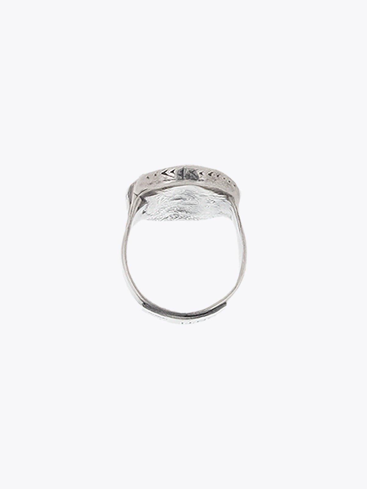 GOTI AN511 Oxidised Silver Signet Ring - APODEP.com