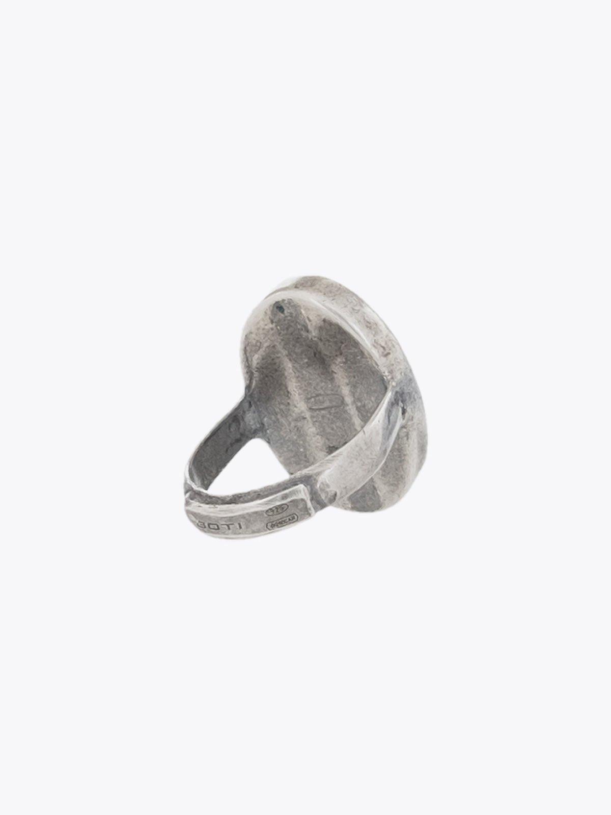 Goti Signet Ring AN517 Sterling Silver Three-quarter Back View