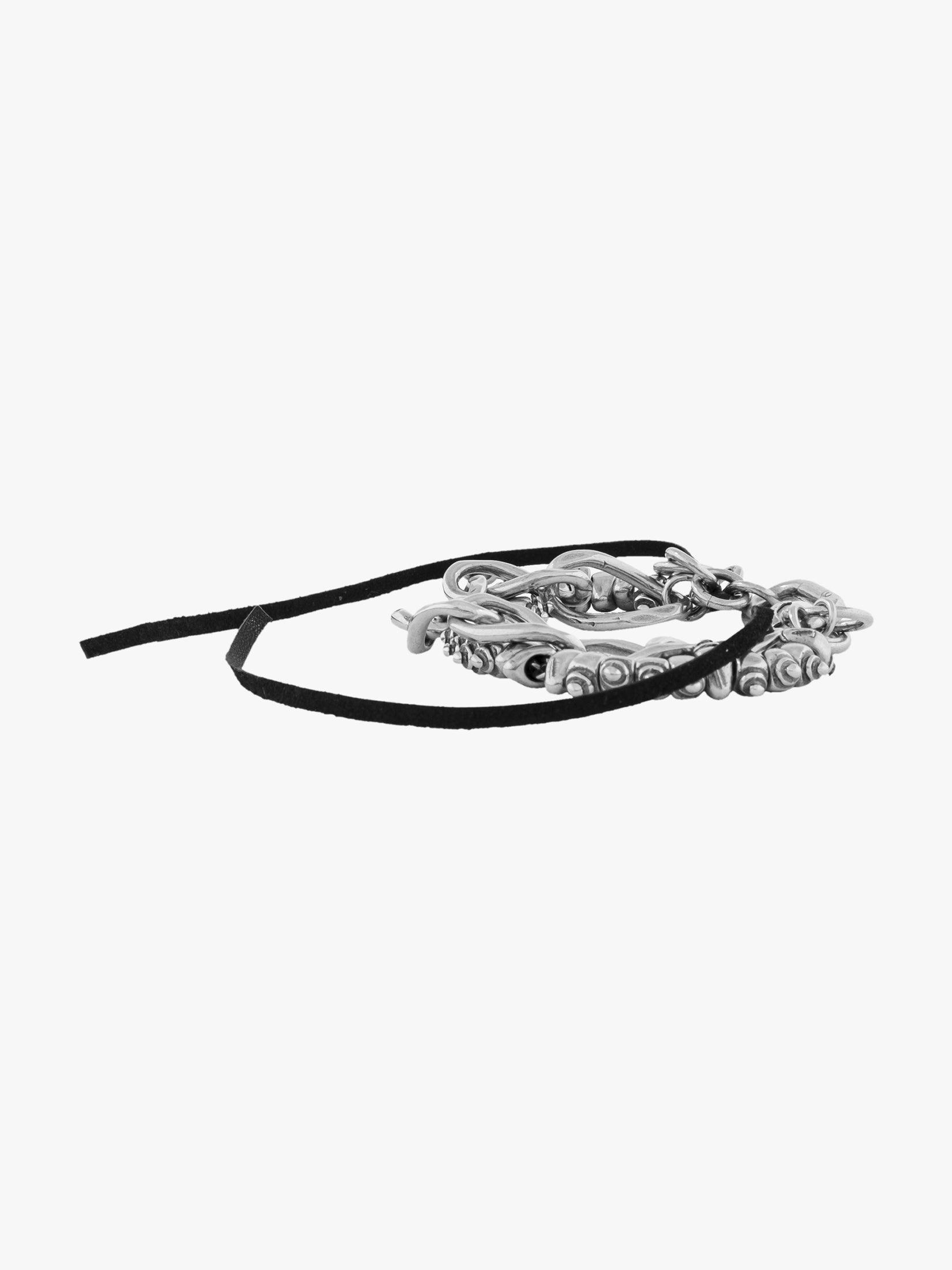 GOTI BR1154 Oxidised Silver/Leather Bracelet - APODEP.com