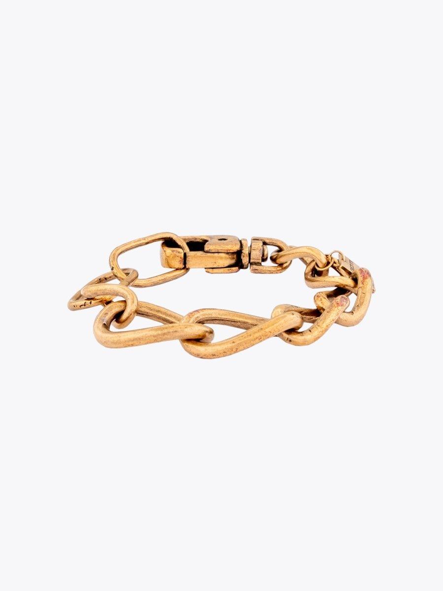 Goti BR2022 Gold-Plated Silver Chain Bracelet Front View