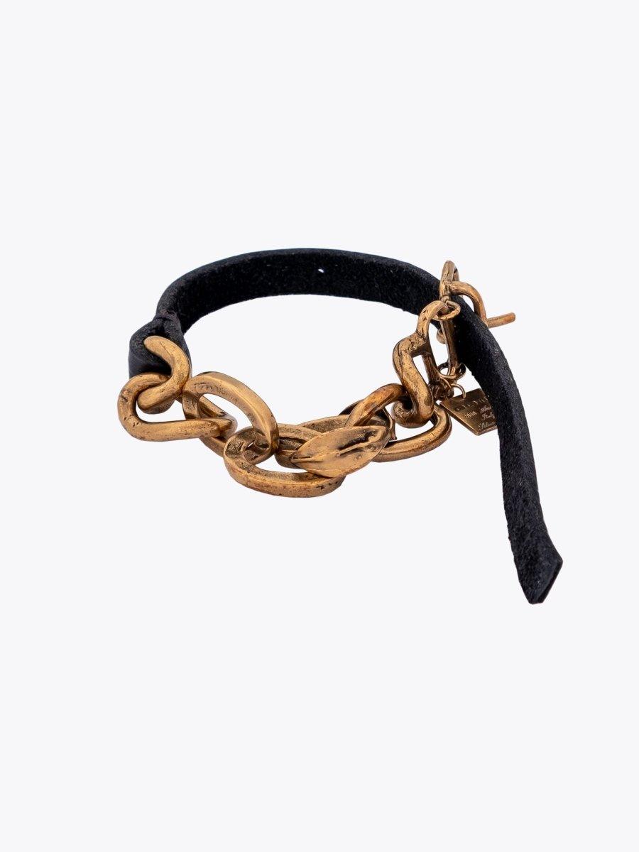 GOTI BR2043 Gold-Plated Silver/Leather Bracelet - APODEP.com