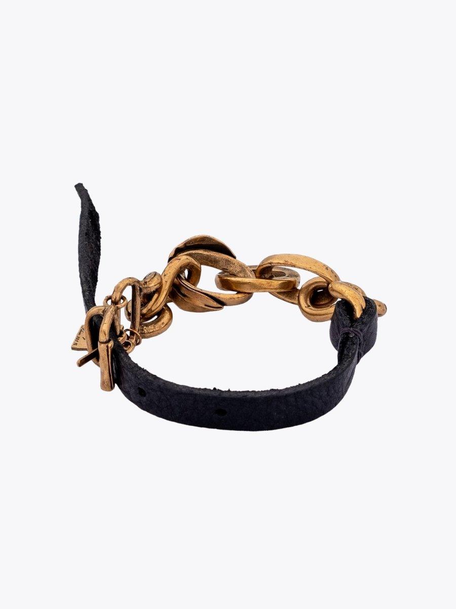 GOTI BR2043 Gold-Plated Silver/Leather Bracelet - APODEP.com