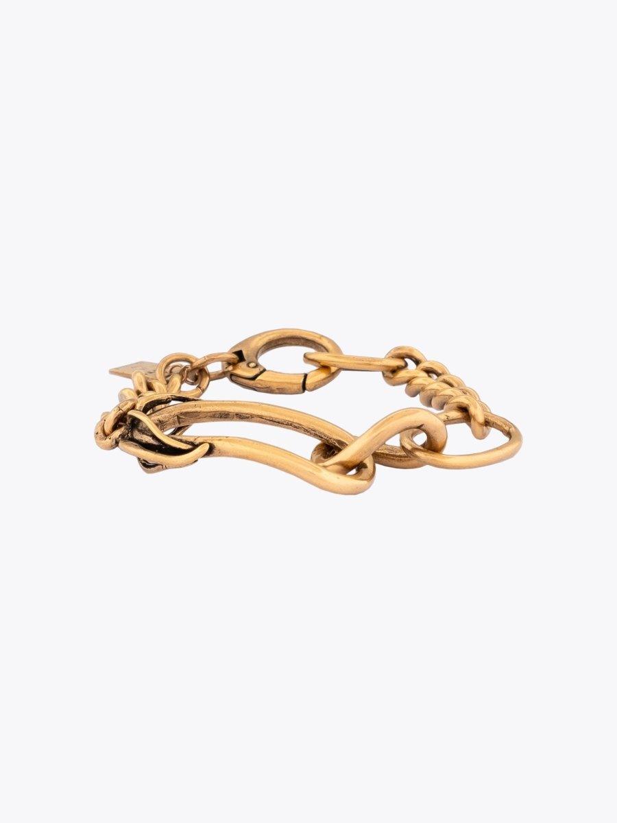 Goti BR2044 Gold-Plated Silver Chain Bracelet Front View