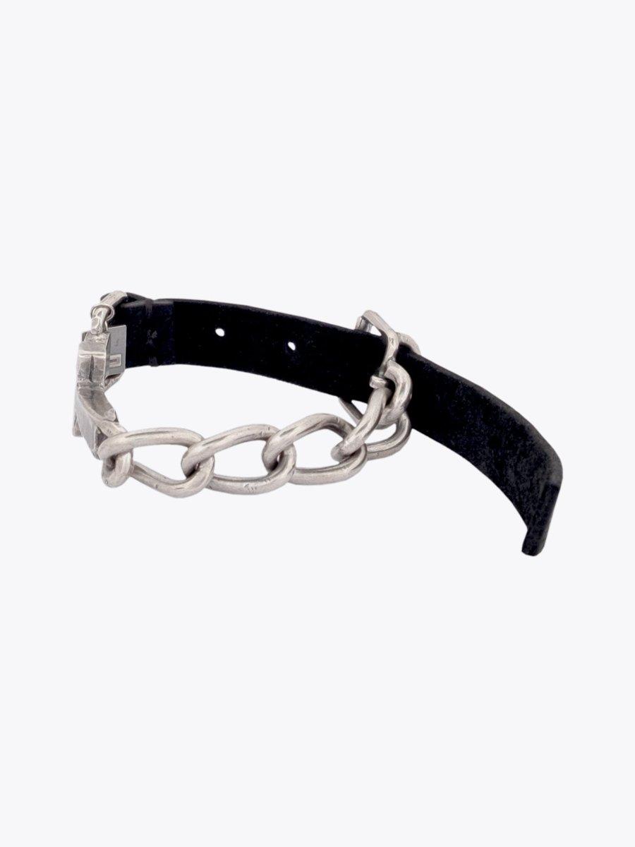 GOTI BR506 Oxidised Silver/Leather Bracelet - APODEP.com