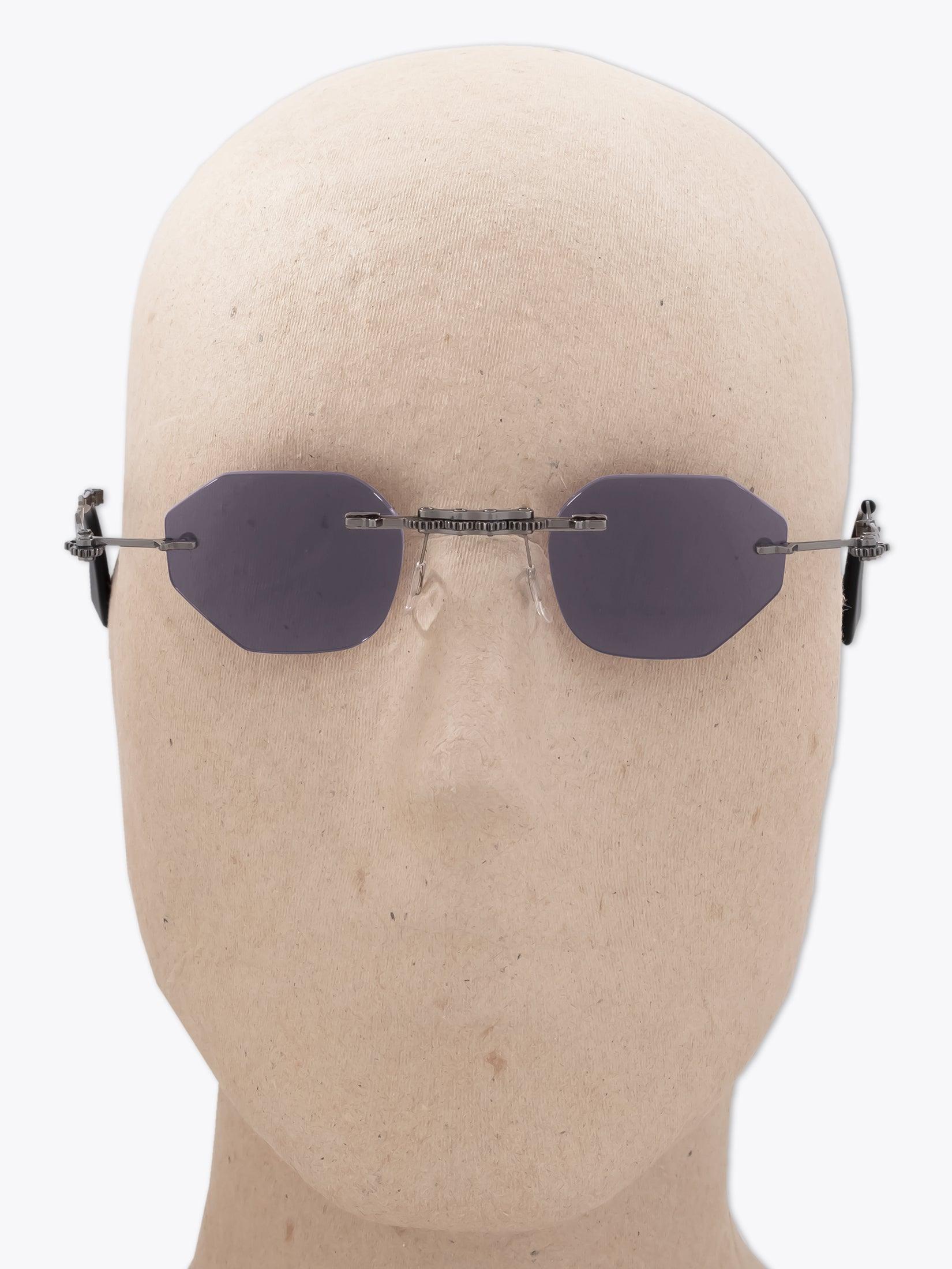 KUBORAUM Mask H45— Sunglasses — Black Palladium worn on mannequin front view