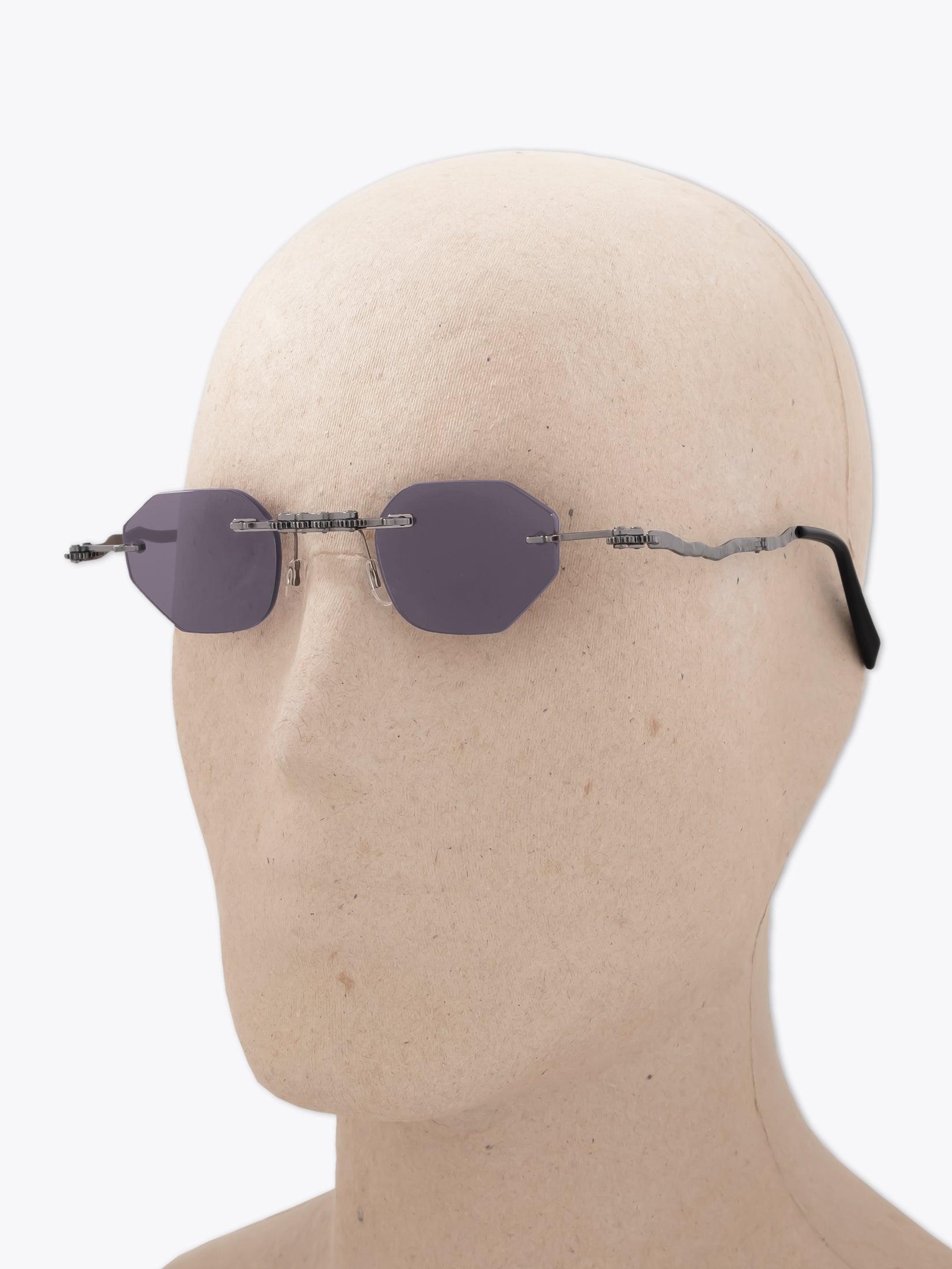 KUBORAUM Mask H45 — Sunglasses — Black Palladium worn on mannequin left view