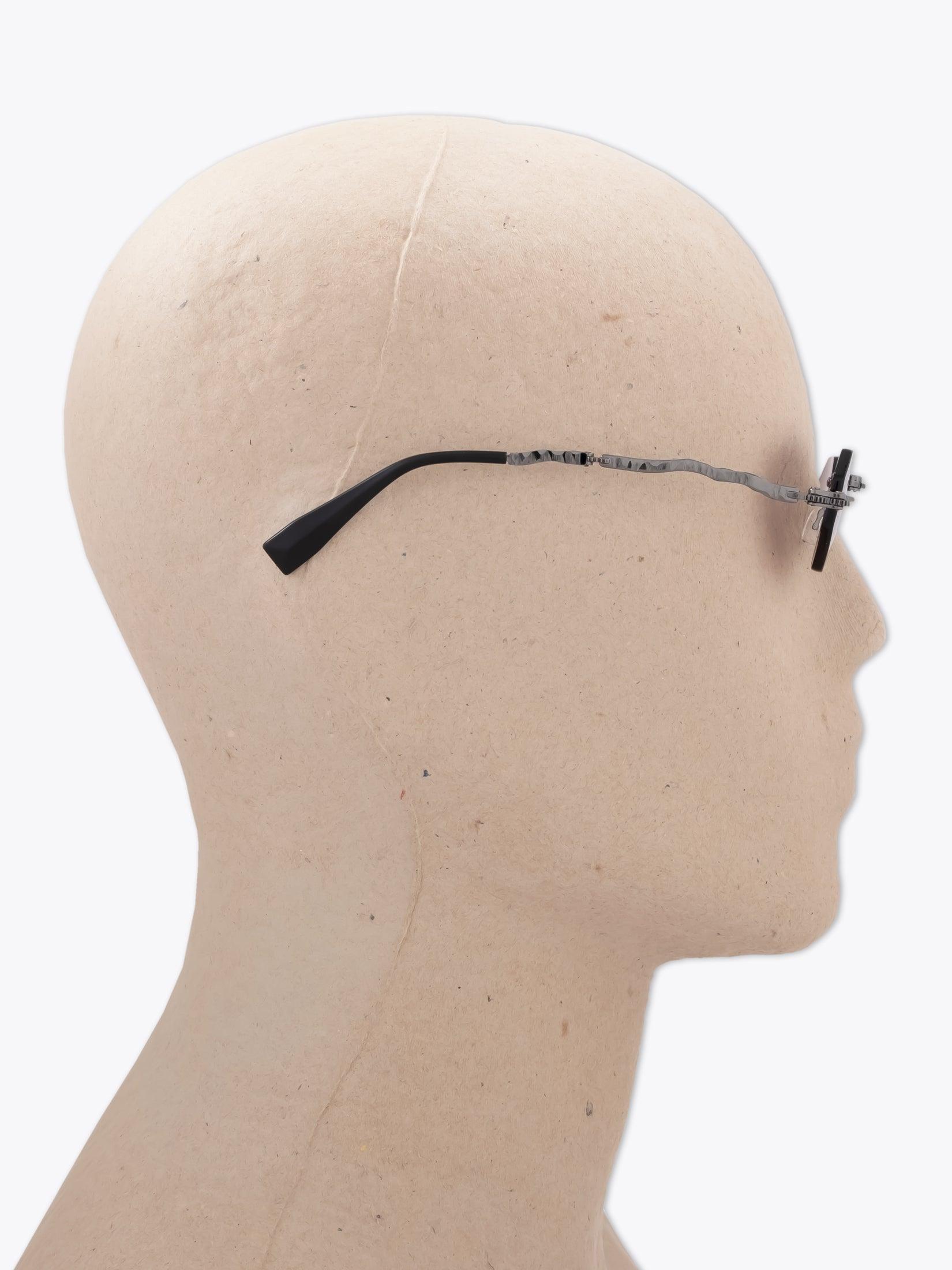 KUBORAUM Mask H45 — Sunglasses — Black Palladium worn on mannequin side view