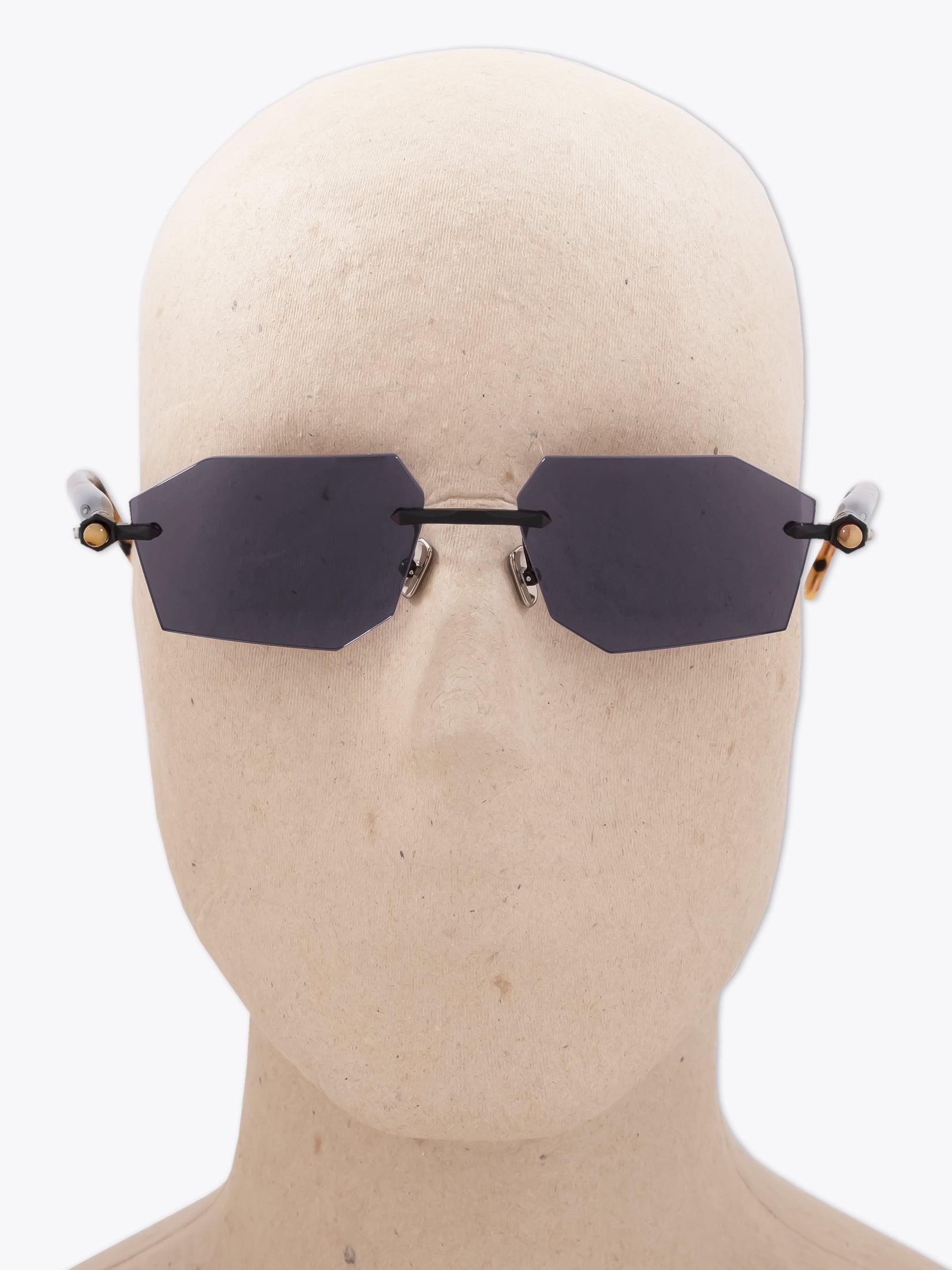 KUBORAUM Mask P55 — Sunglasses — Black worn on mannequin front view