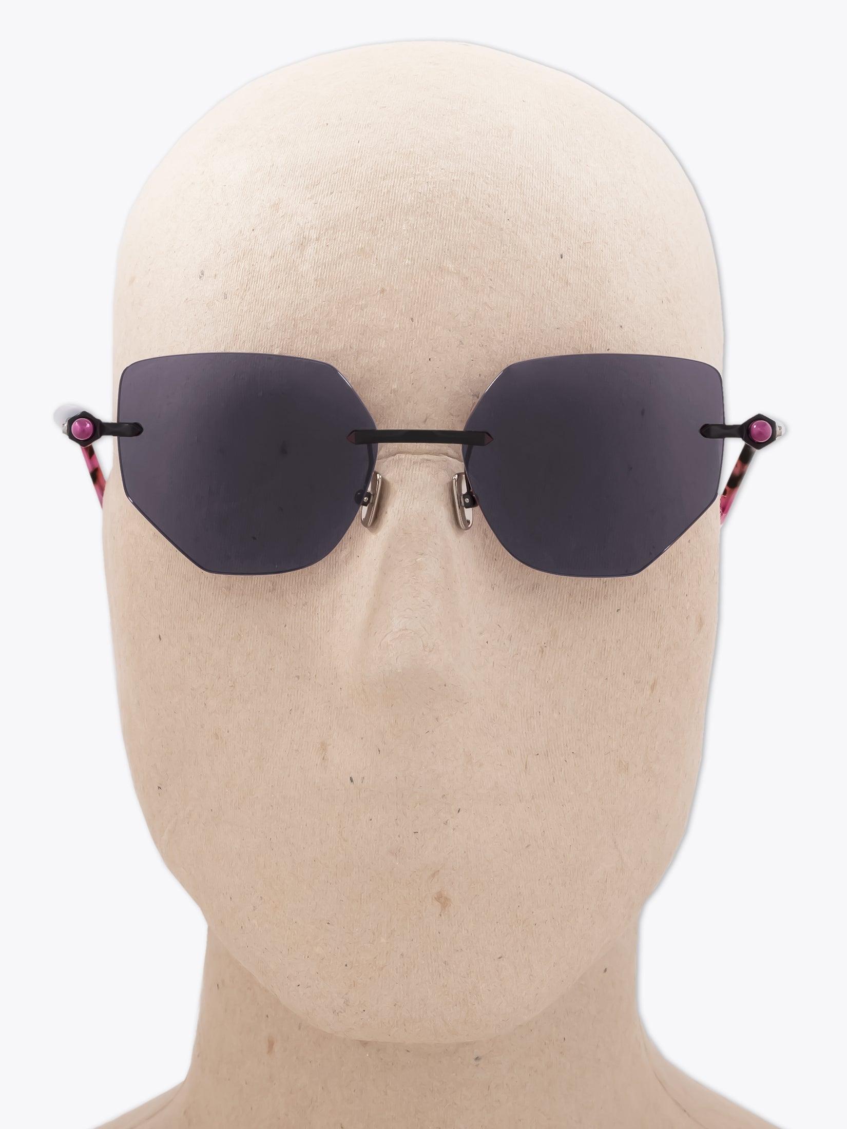 KUBORAUM Mask P58 — Sunglasses — Black worn on mannequin front view