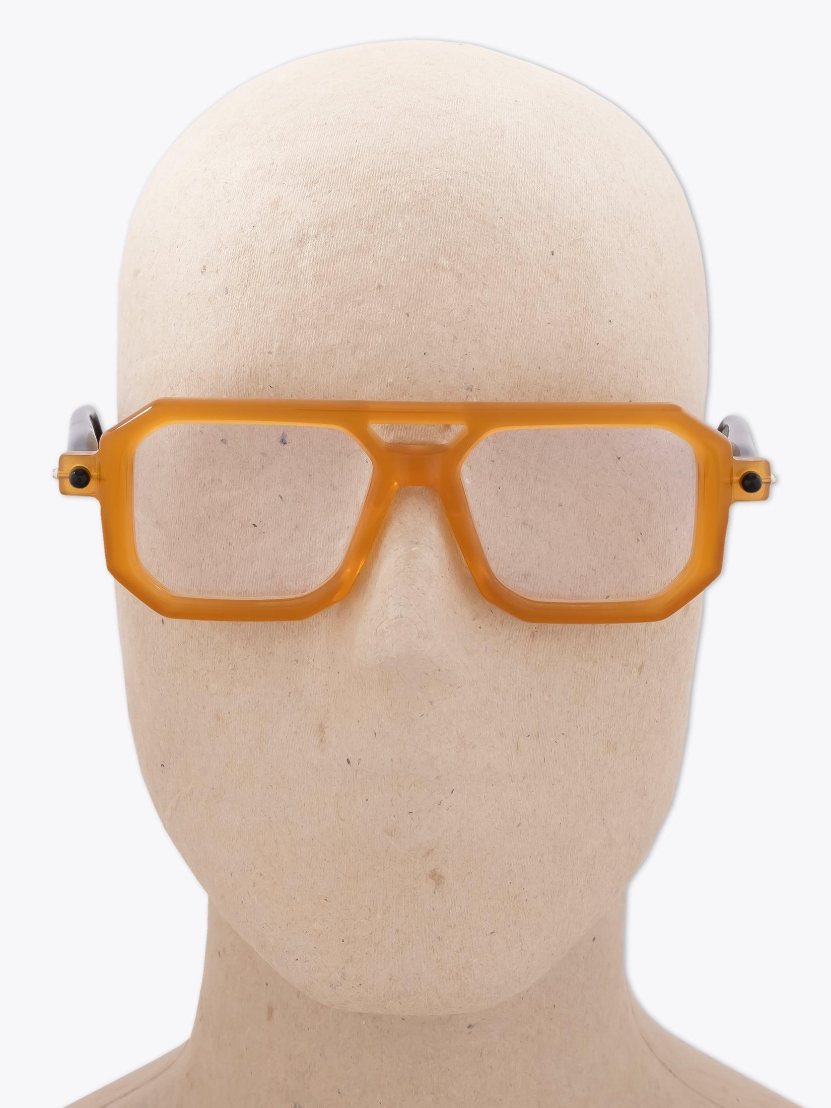 KUBORAUM Mask P8 — Eyeglasses — Caramel worn on mannequin front view