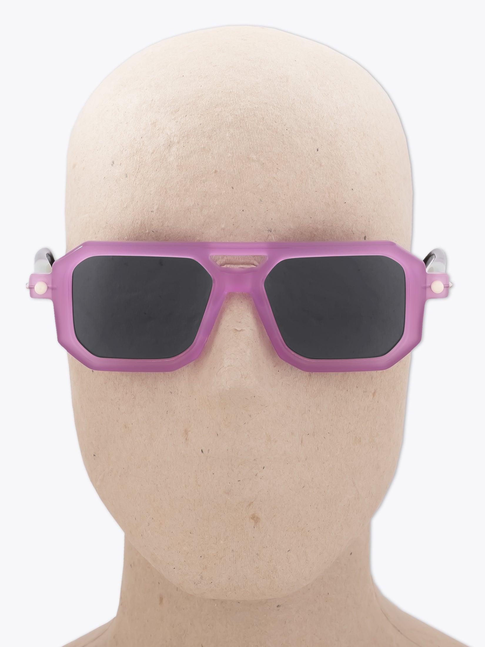 KUBORAUM Mask P8 — Sunglasses — Cyclamen worn on mannequin front view