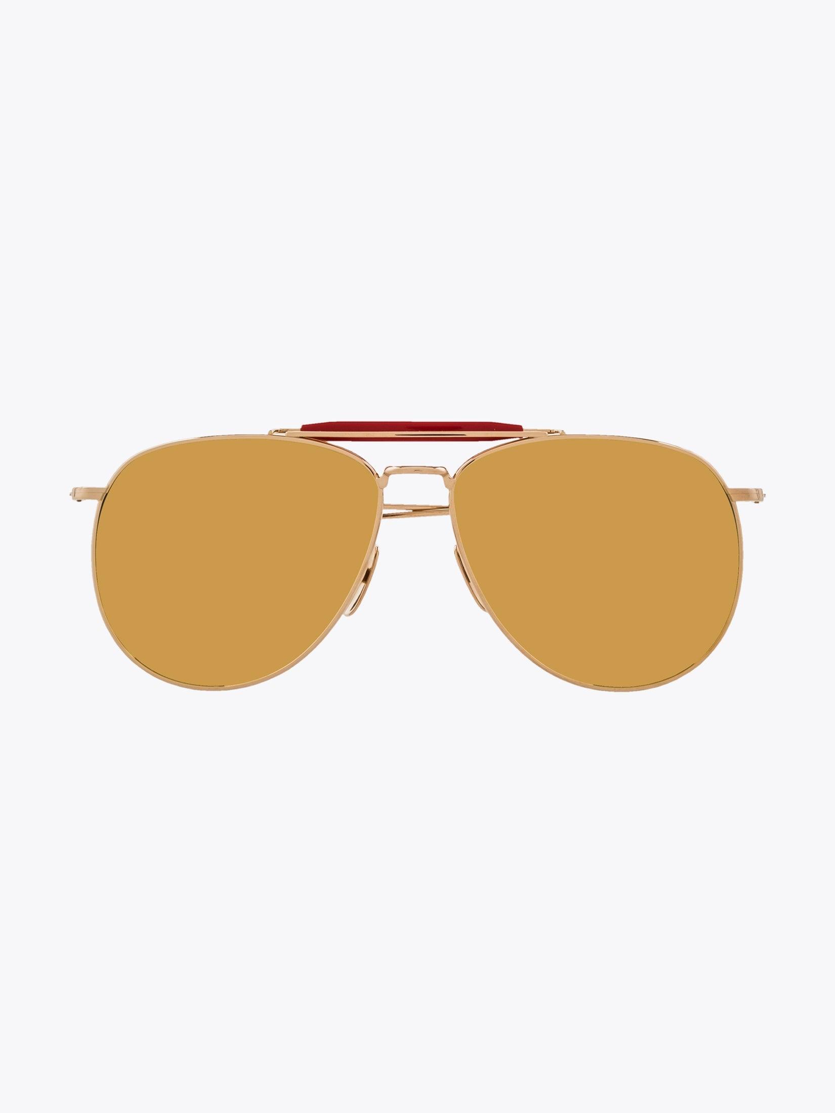 THOM BROWNE EYEWEAR TB-015 Gold Sunglasses - APODEP.com