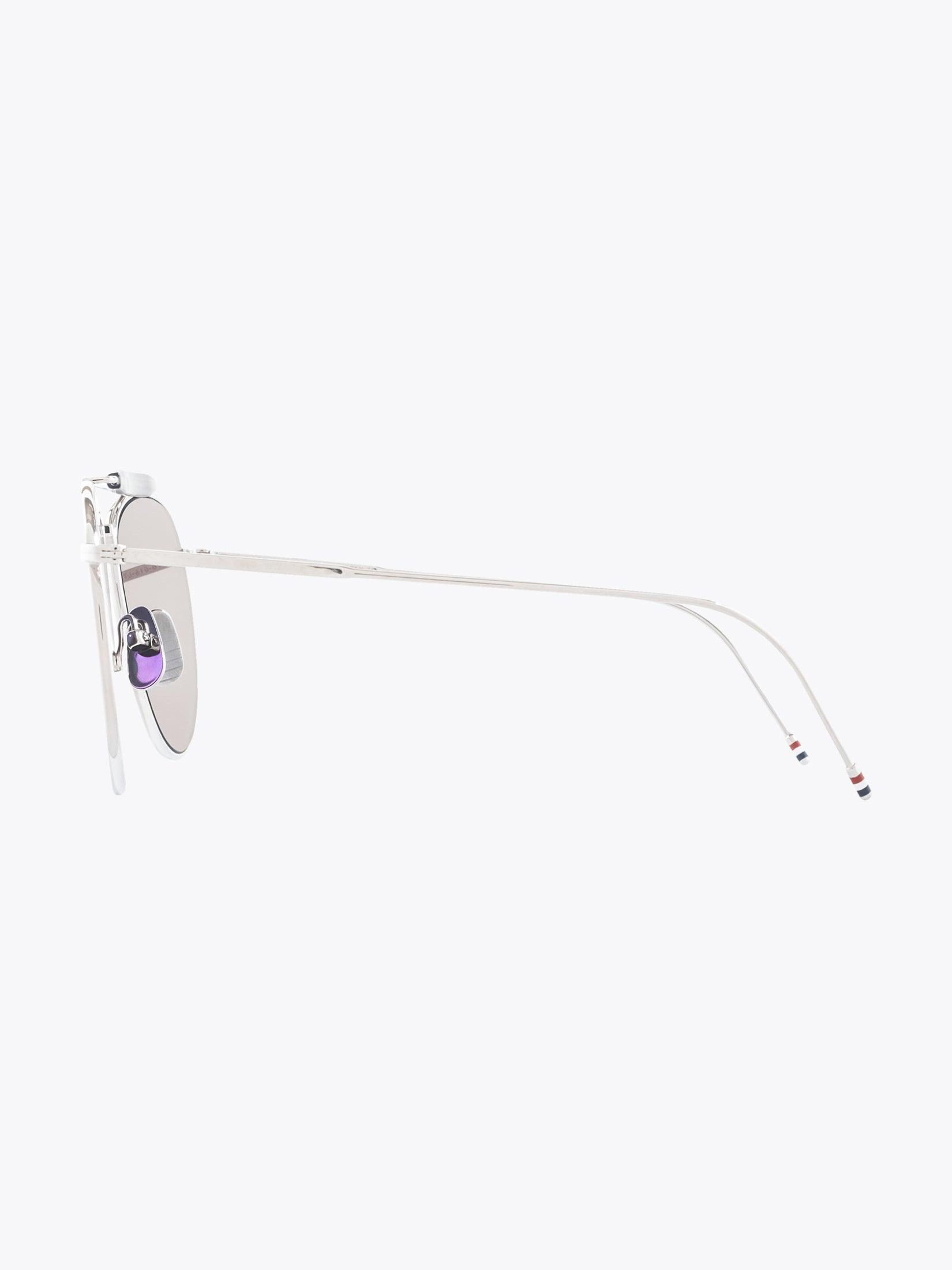 THOM BROWNE EYEWEAR TB-015 Silver Sunglasses - APODEP.com