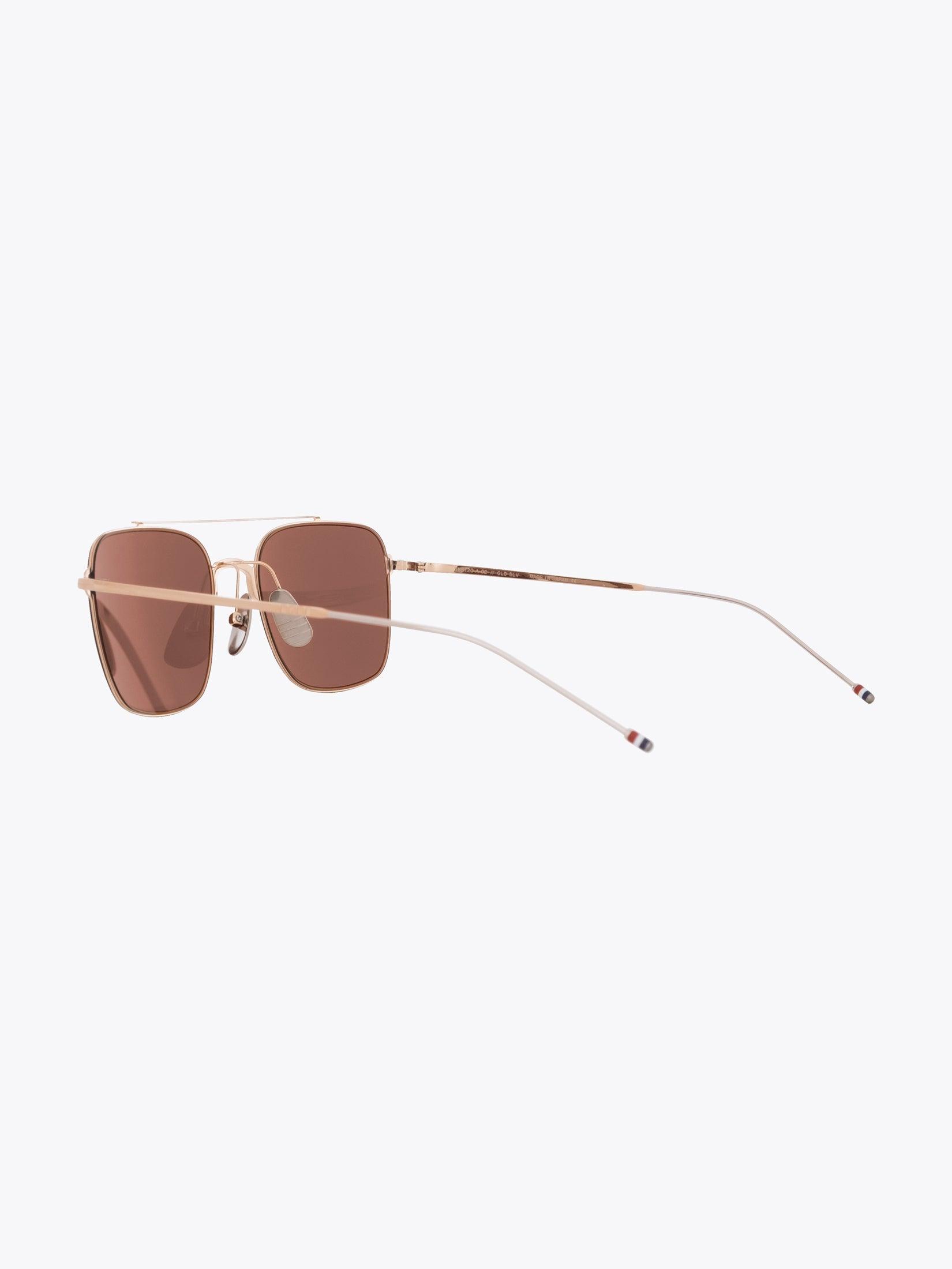 THOM BROWNE EYEWEAR TB-120 Gold/Silver Sunglasses - APODEP.com