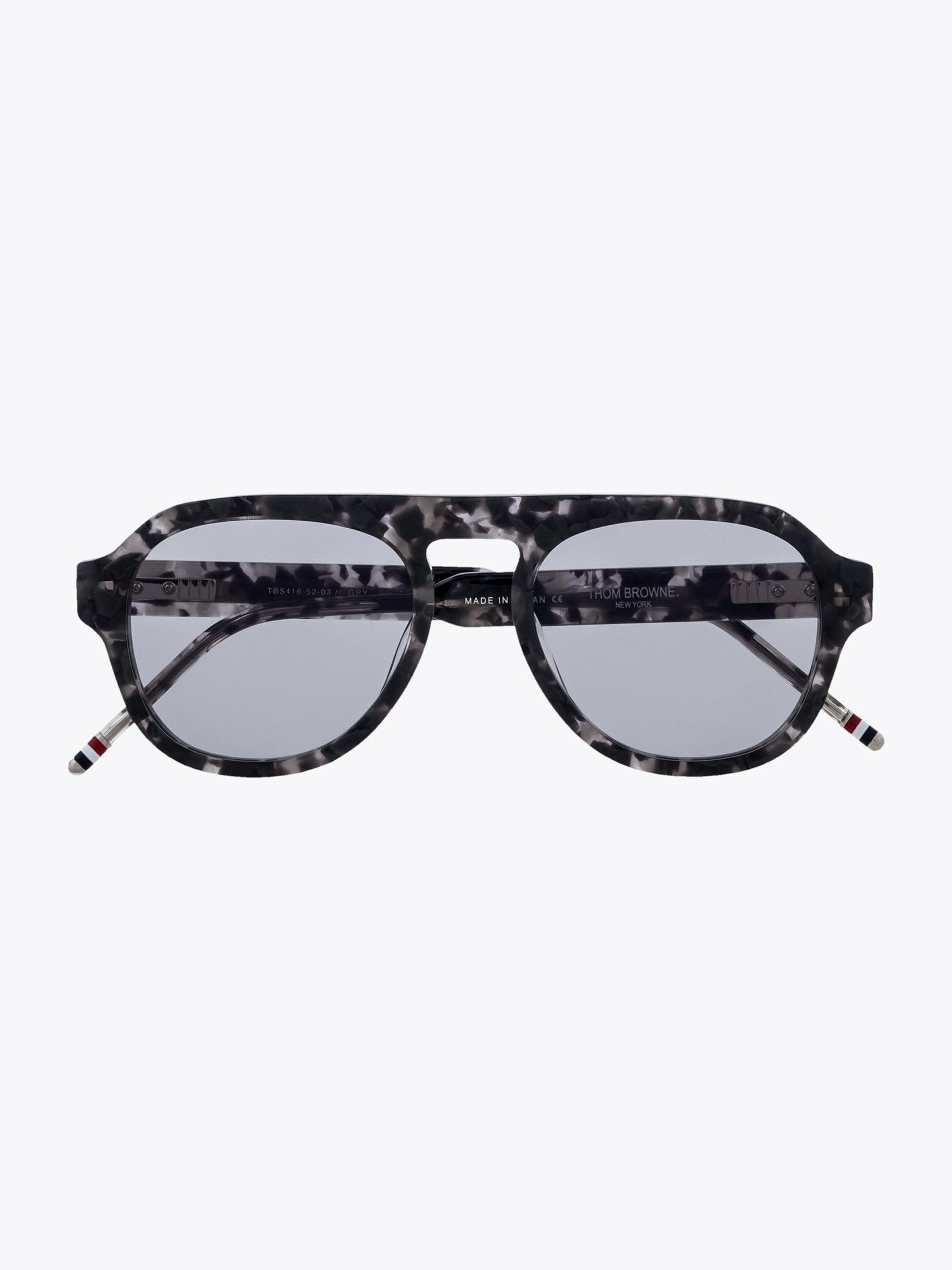 THOM BROWNE EYEWEAR TB-416 Grey Tortoise Sunglasses - APODEP.com