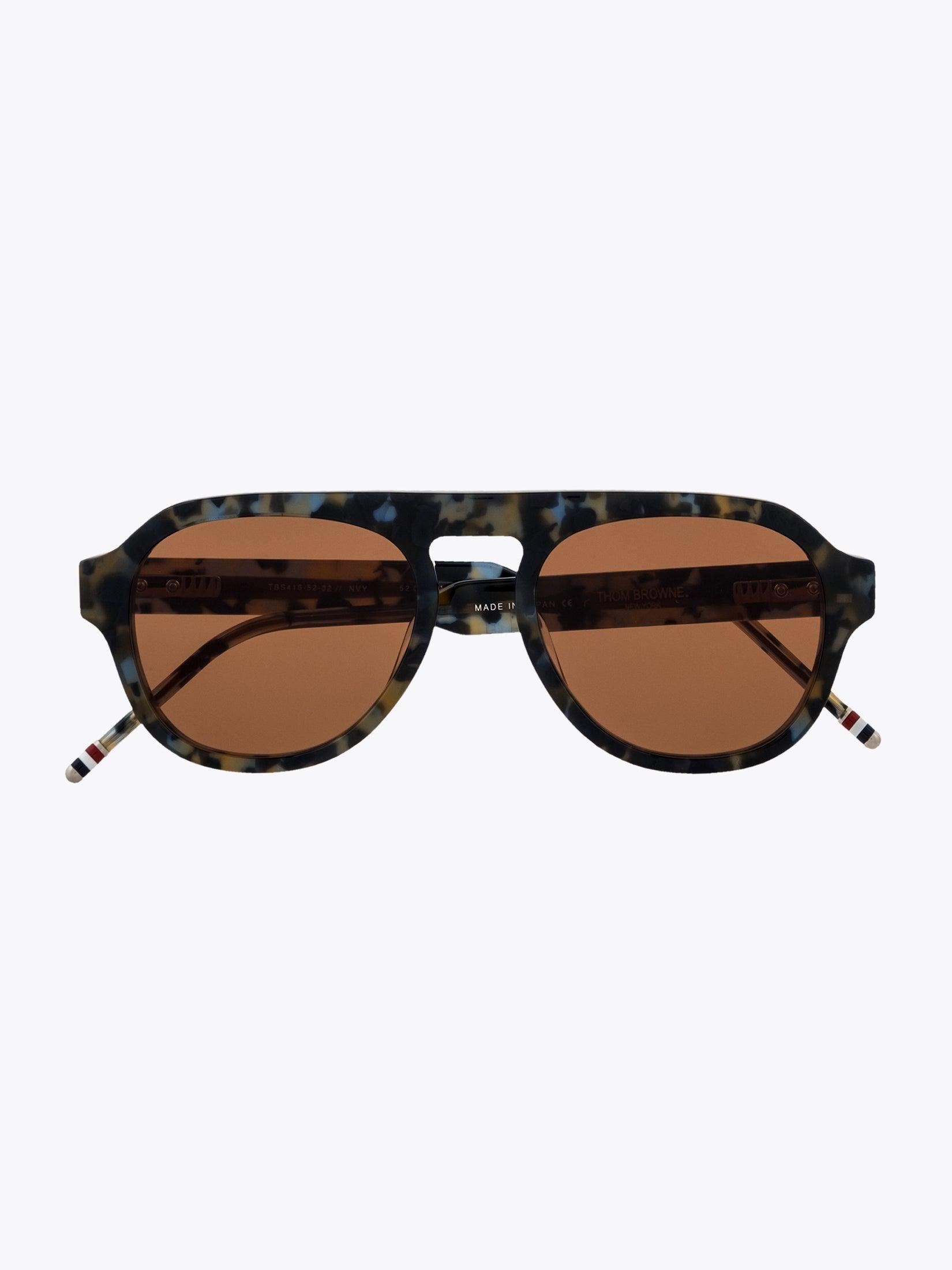 THOM BROWNE EYEWEAR TB-416 Navy Tortoise Sunglasses - APODEP.com