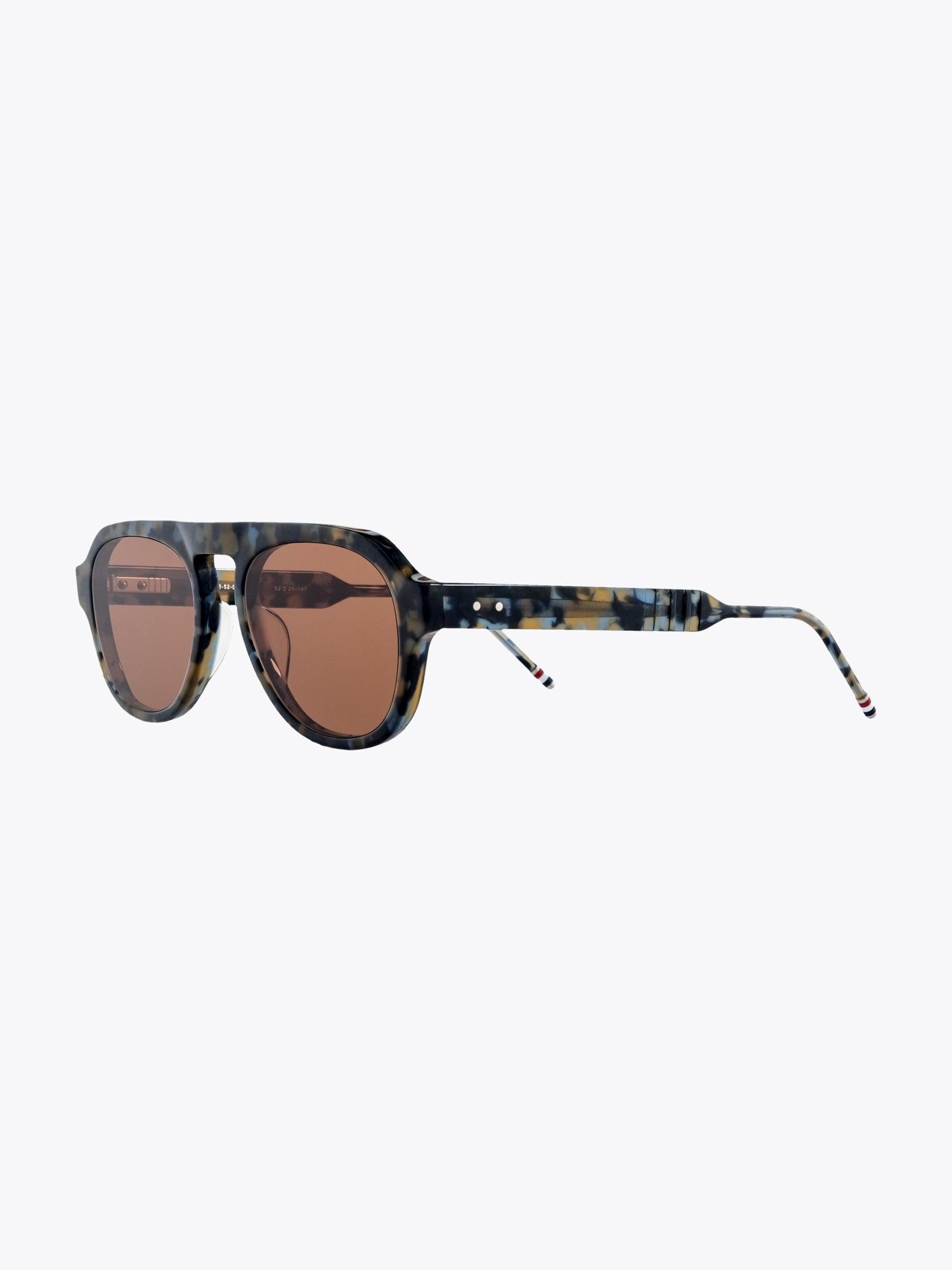 THOM BROWNE EYEWEAR TB-416 Navy Tortoise Sunglasses - APODEP.com