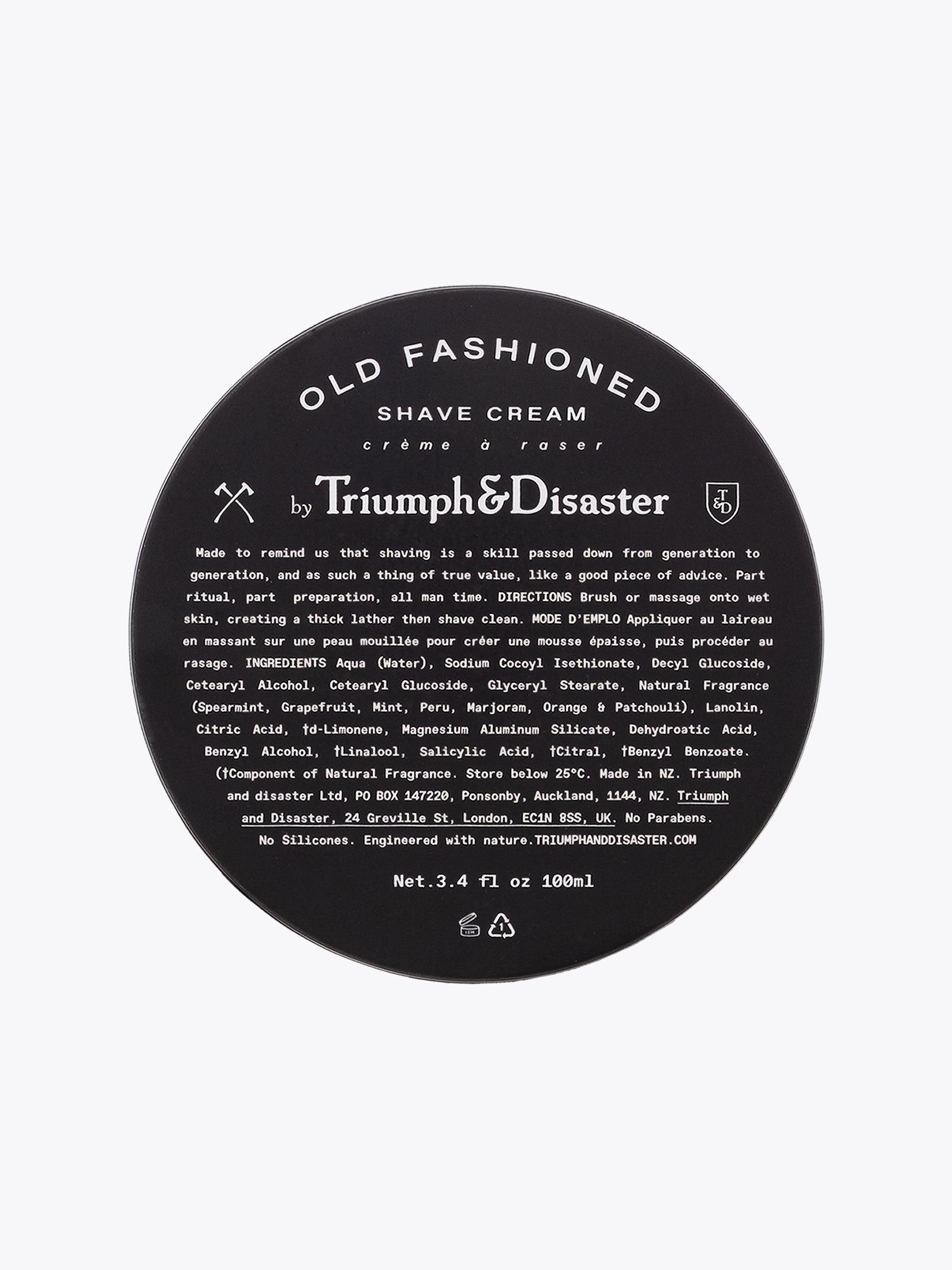 Triumph & Disaster Old Fashioned Shave Cream Jar 100 ml - APODEP.com